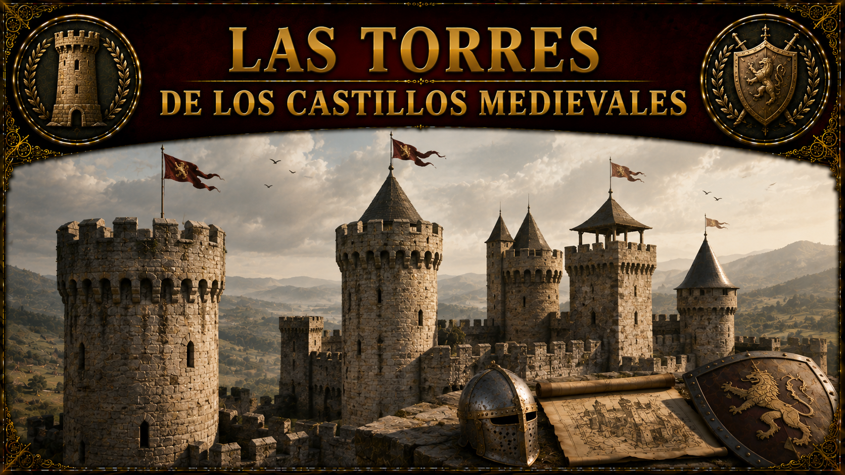 Un castillo con muchas torres y el título del artículo en la parte superior
