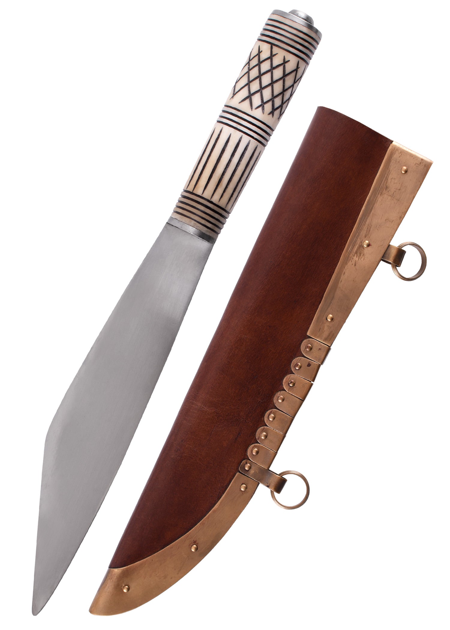 Imagen única de: Viking Skramasax, Cuchillo Sajón Con Mango De Hueso