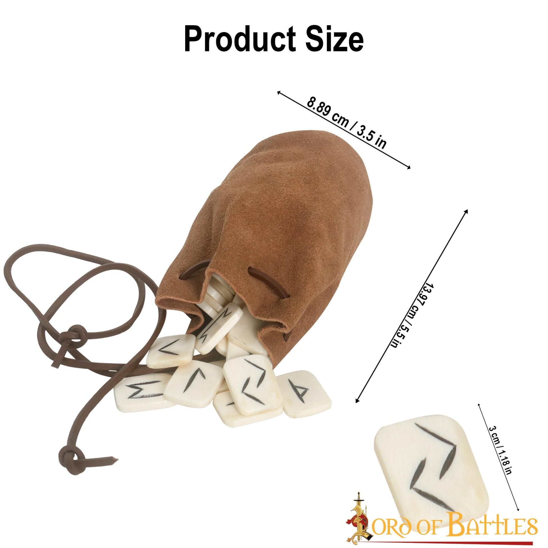 Imagen única de: Set de runas de hueso con bolsa de ante genuino - imagen 3