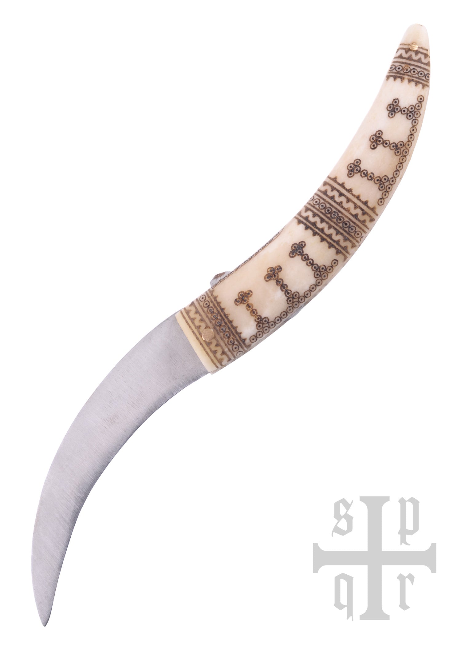 Imagen única de: Navaja Vikinga Fabricada En Acero Al Carbono Con Mango De Hueso.