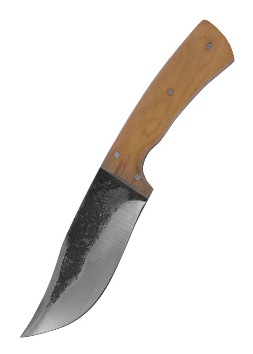 Imagen única de: Cuchillo De Caza Con Mango De Madera De Olivo, Aprox. 20 Cm, Funda De Cuero.