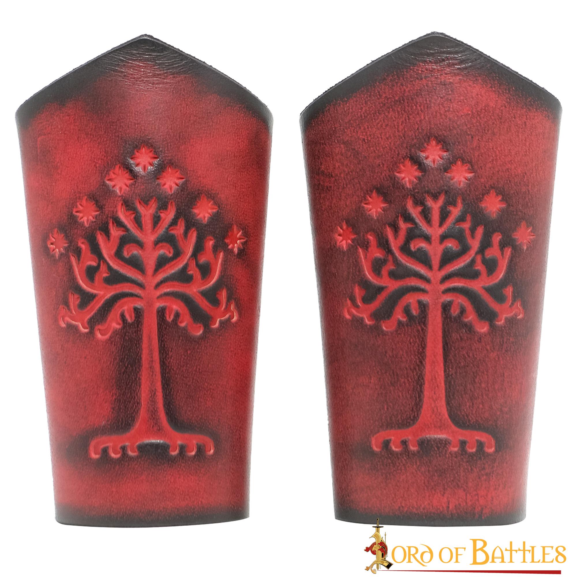 Brazales de cuero con motivo del Árbol de Gondor