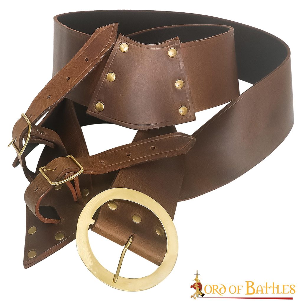 Bandolera para espada de cuero con hebilla de latón - imagen 16