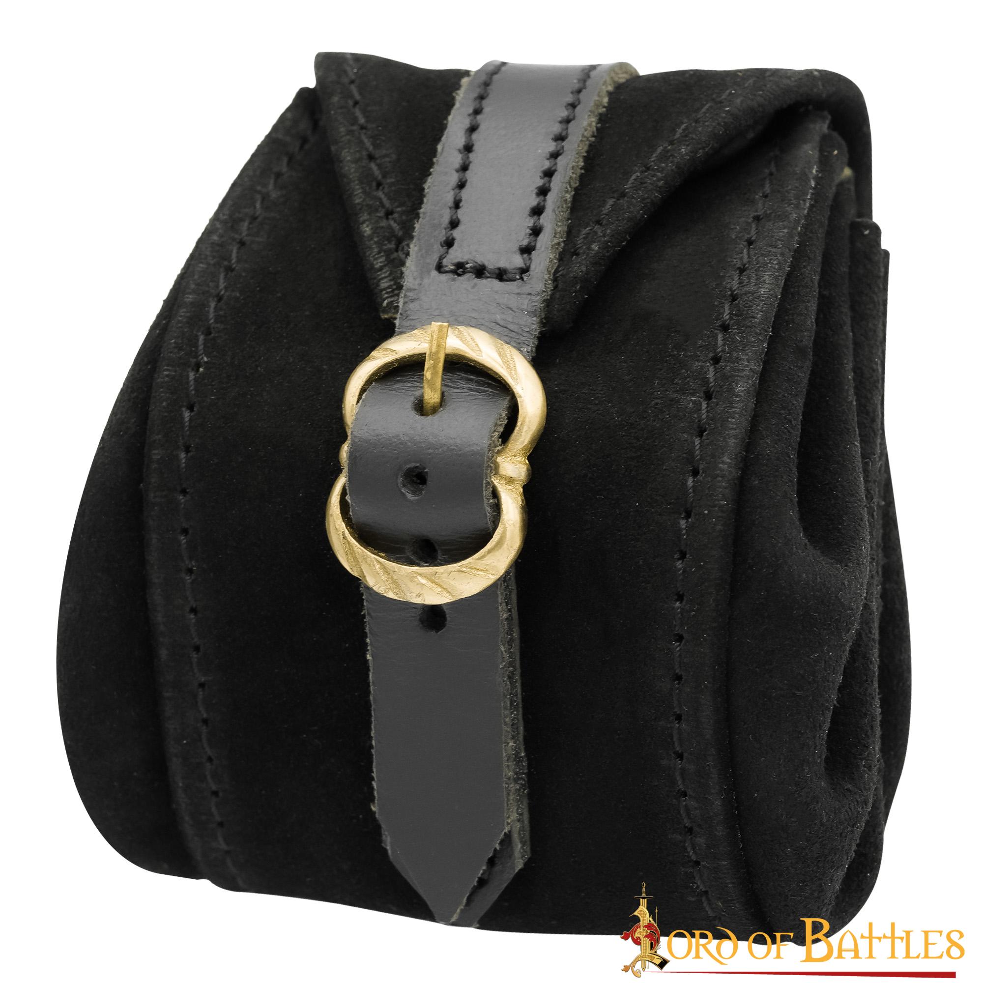 Monedero medieval pequeño de cuero genuino hecho a mano - imagen 8
