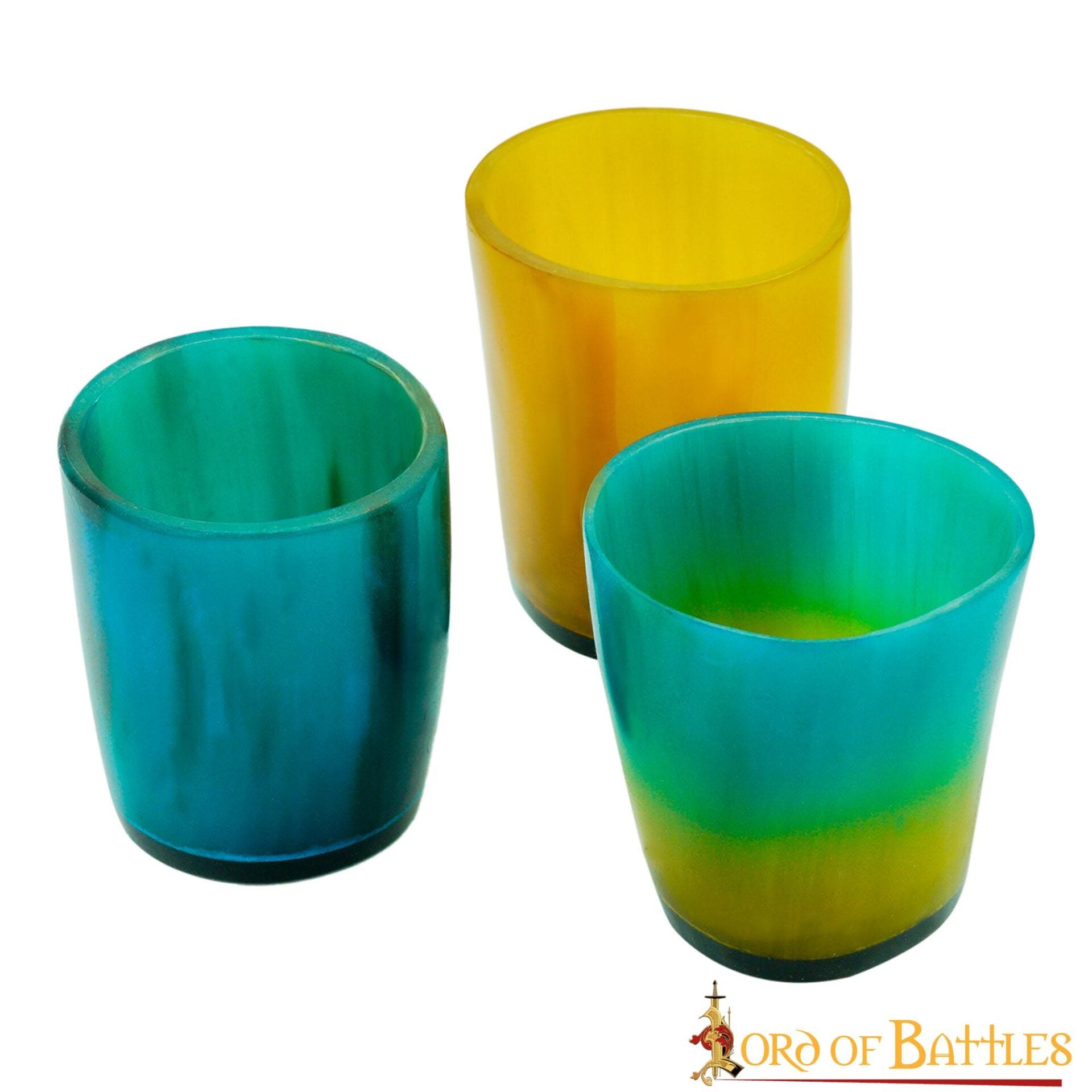 Vaso de chupito medieval de cuerno de buey hecho a mano - colorido - imagen 2