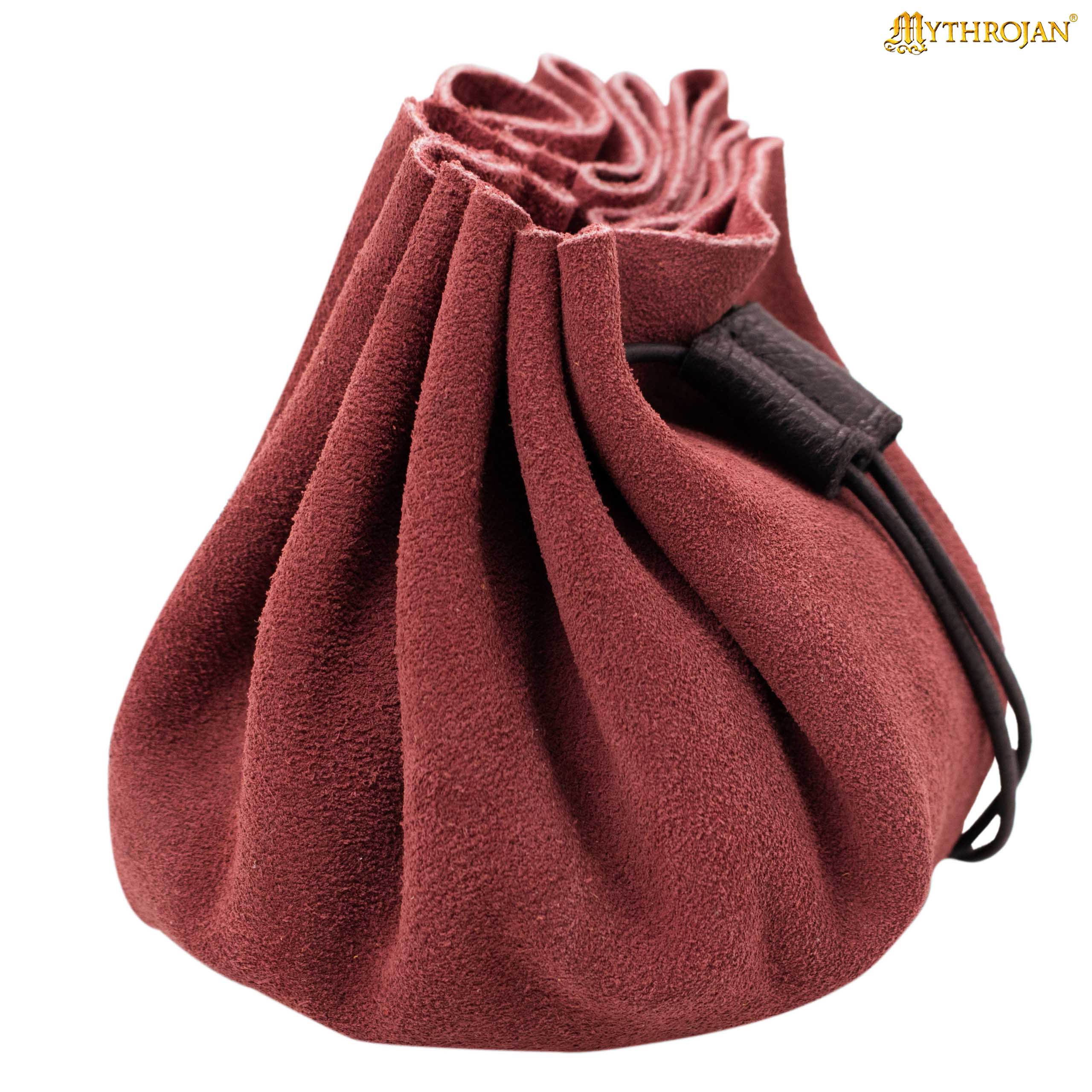 Imagen única de: Bolsa medieval de ante con cordón para monedas y dados