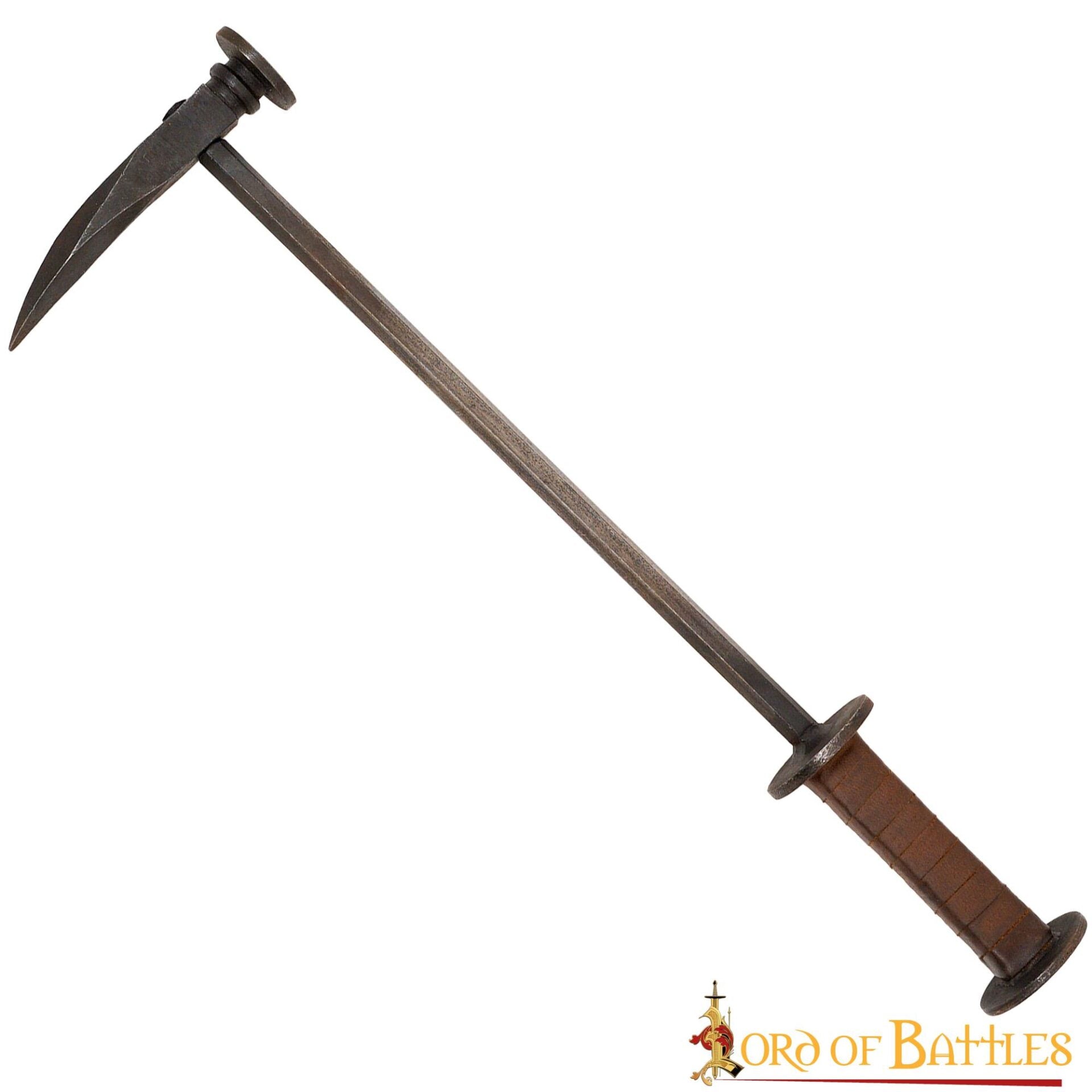 Martillo de Guerra Medieval de Pico de Cuervo Forjado a Mano - Imagen 9