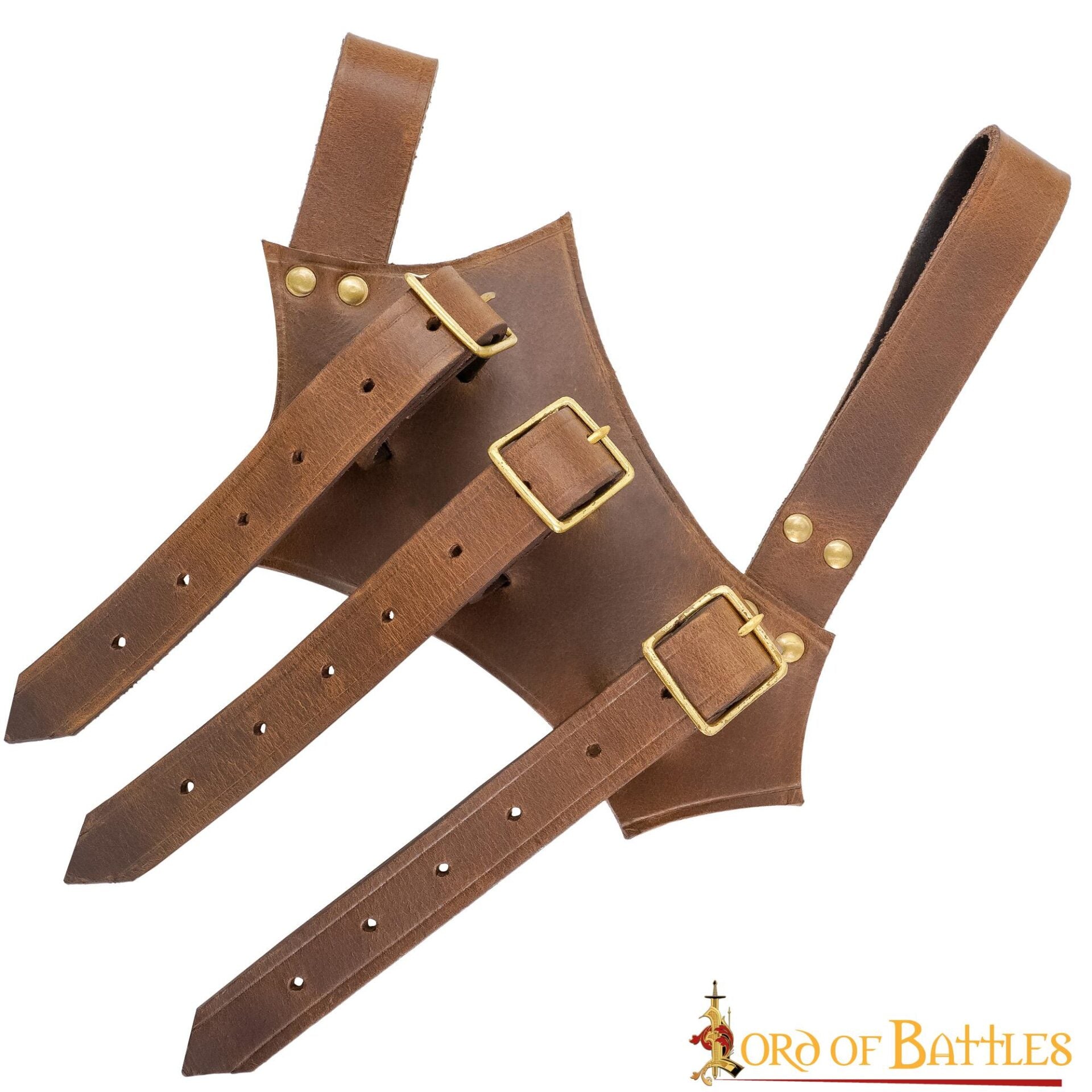 Colgador medieval de cuero para espada y hacha, hecho a mano — 27.9 cm - imagen 6