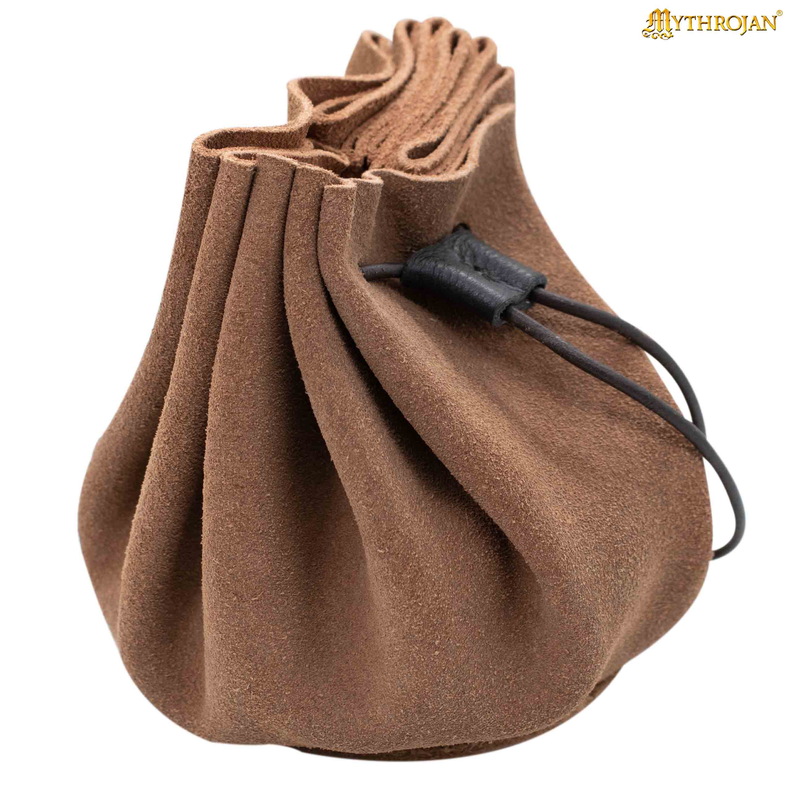 Imagen única de: Bolsa medieval de ante con cordón para monedas y dados