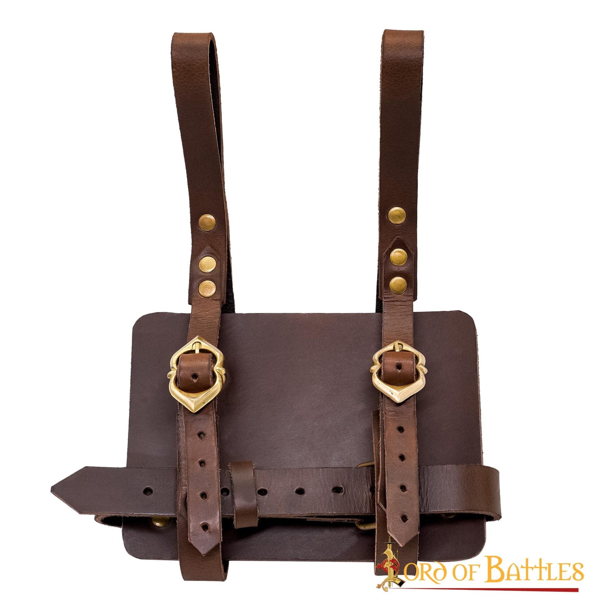 Porta diario medieval de cuero con hebillas de latón - imagen 9