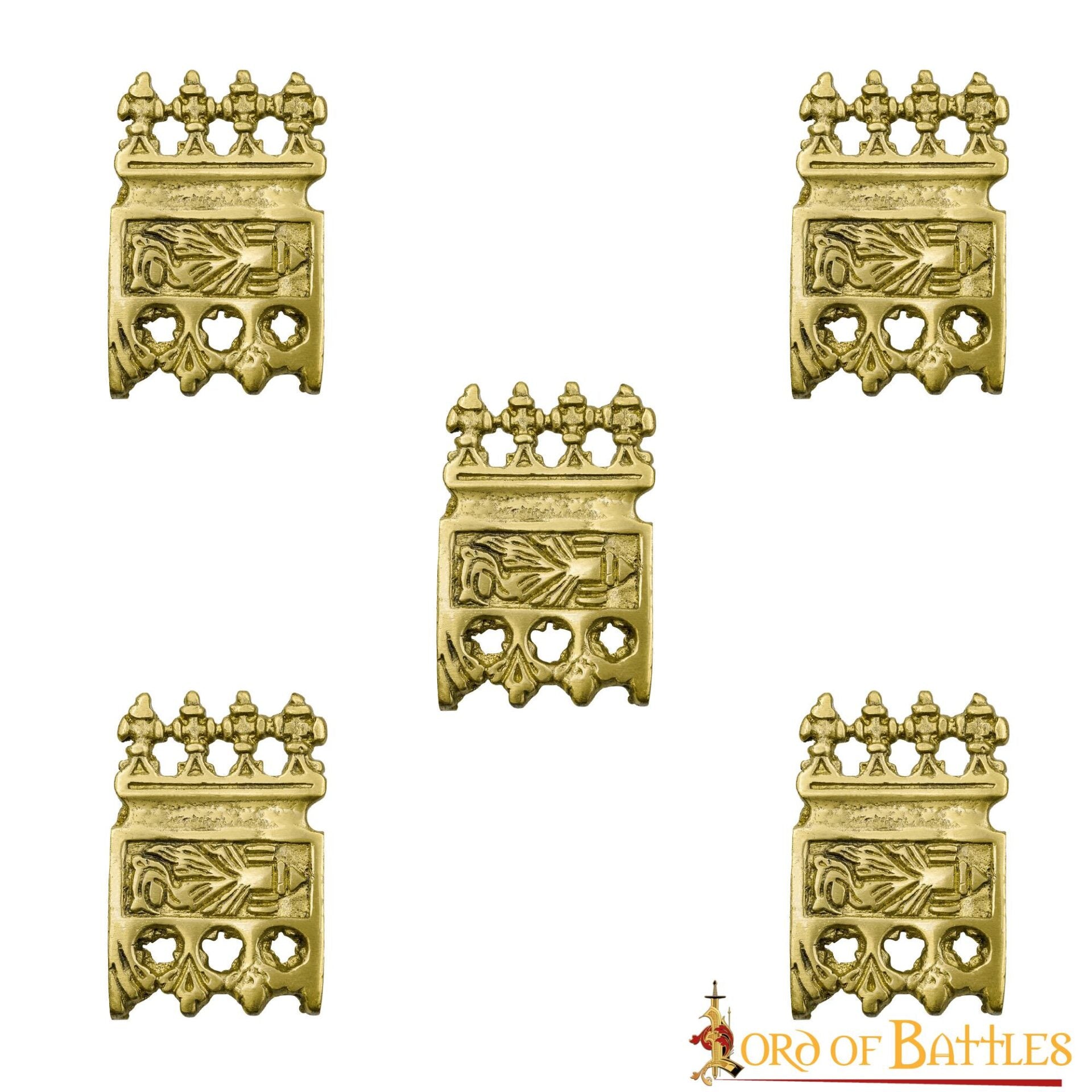 Viking Belt Chape - Punta de Latón Ornamentada para Cinturón - Imagen 1