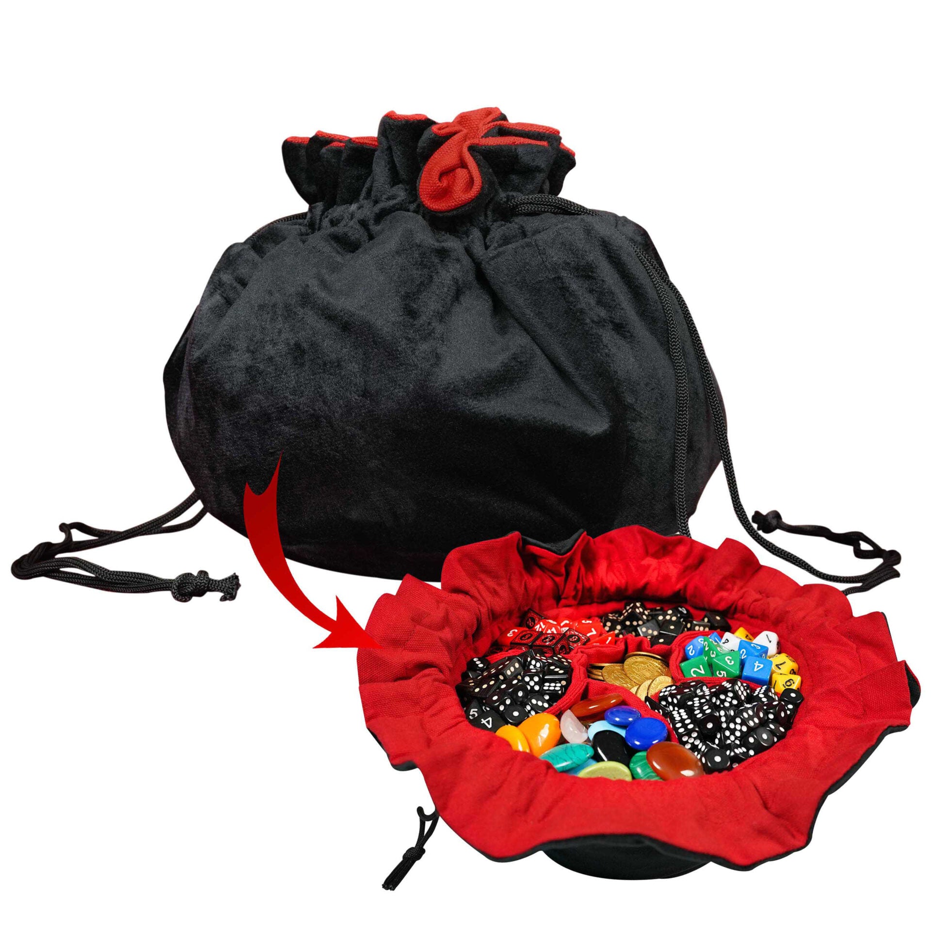 Bolsa de cordón Dungeon Master para dados y accesorios - 7 secciones