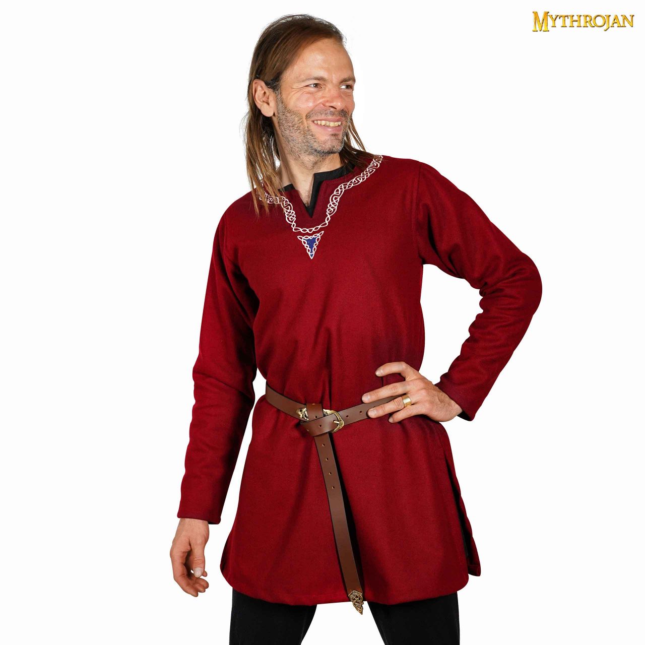 Túnica medieval de lana con bordado - imagen 17