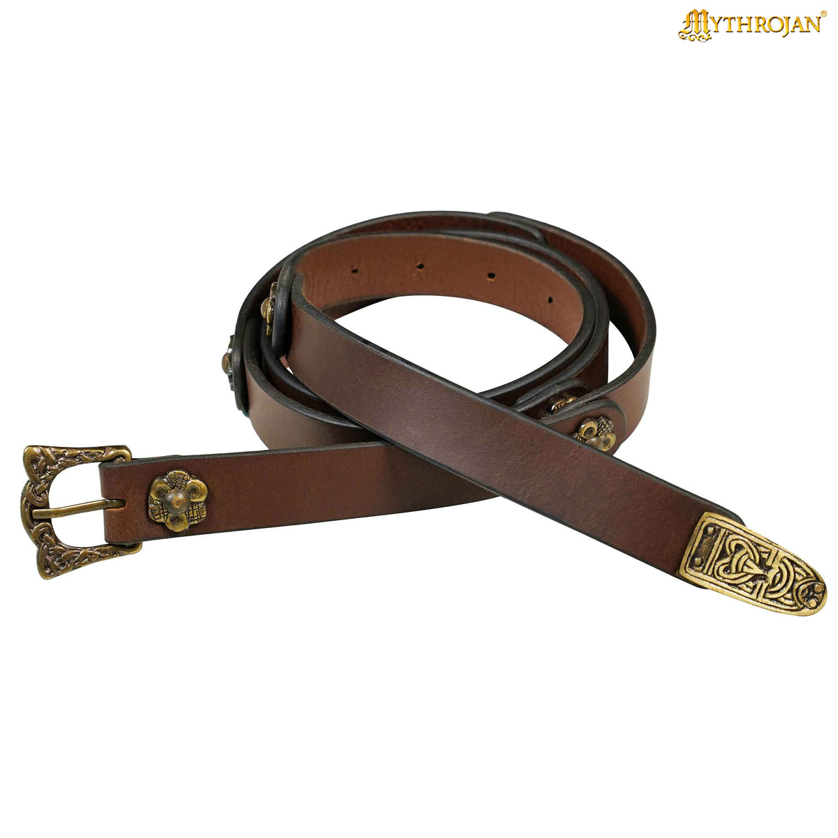 Cinturón vikingo Mythrojan con decoración, ajustable