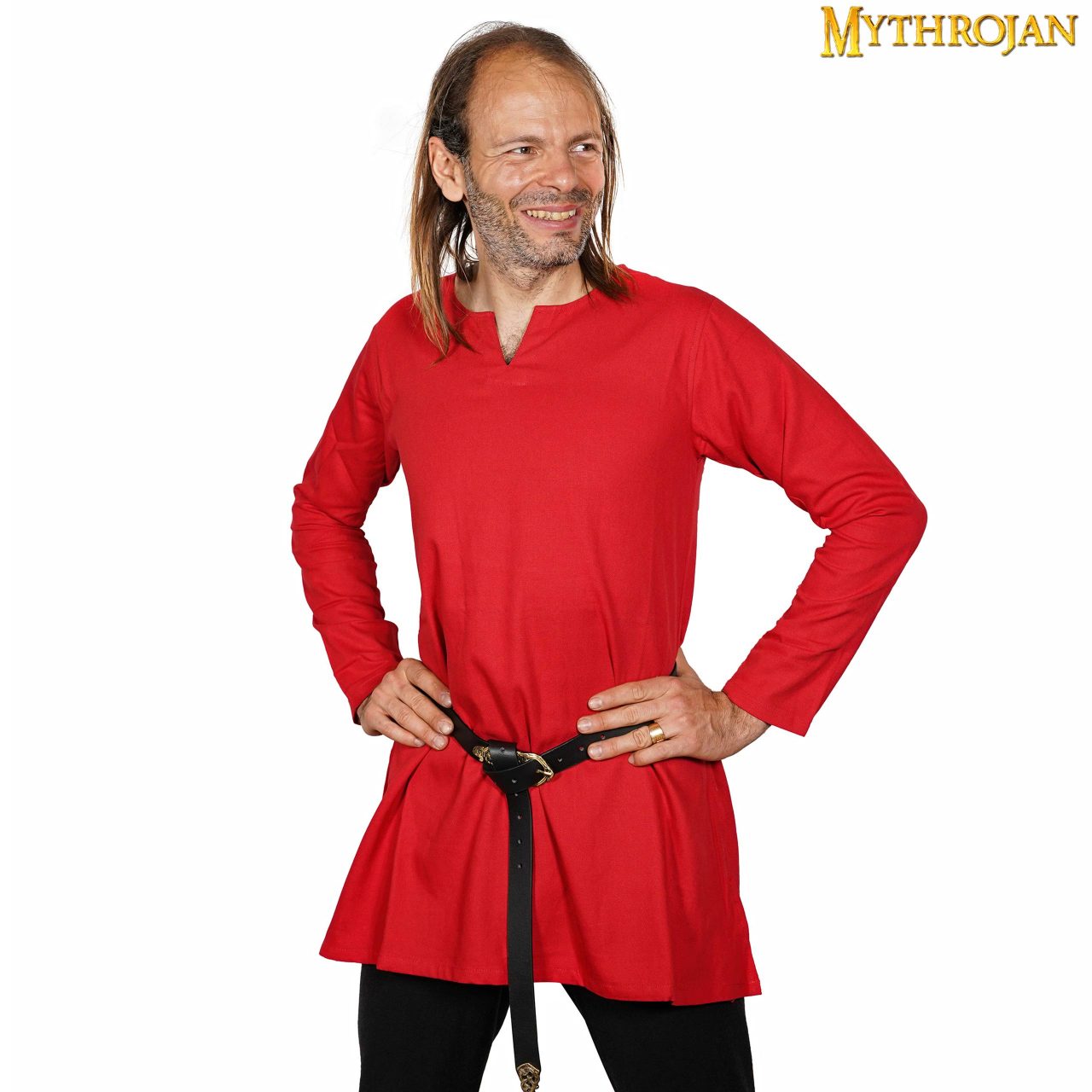 Túnica vikinga de algodón — Camisa renacentista nórdica - imagen 10