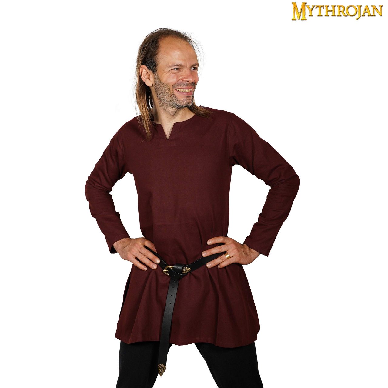 Túnica vikinga de algodón — Camisa renacentista nórdica - imagen 8