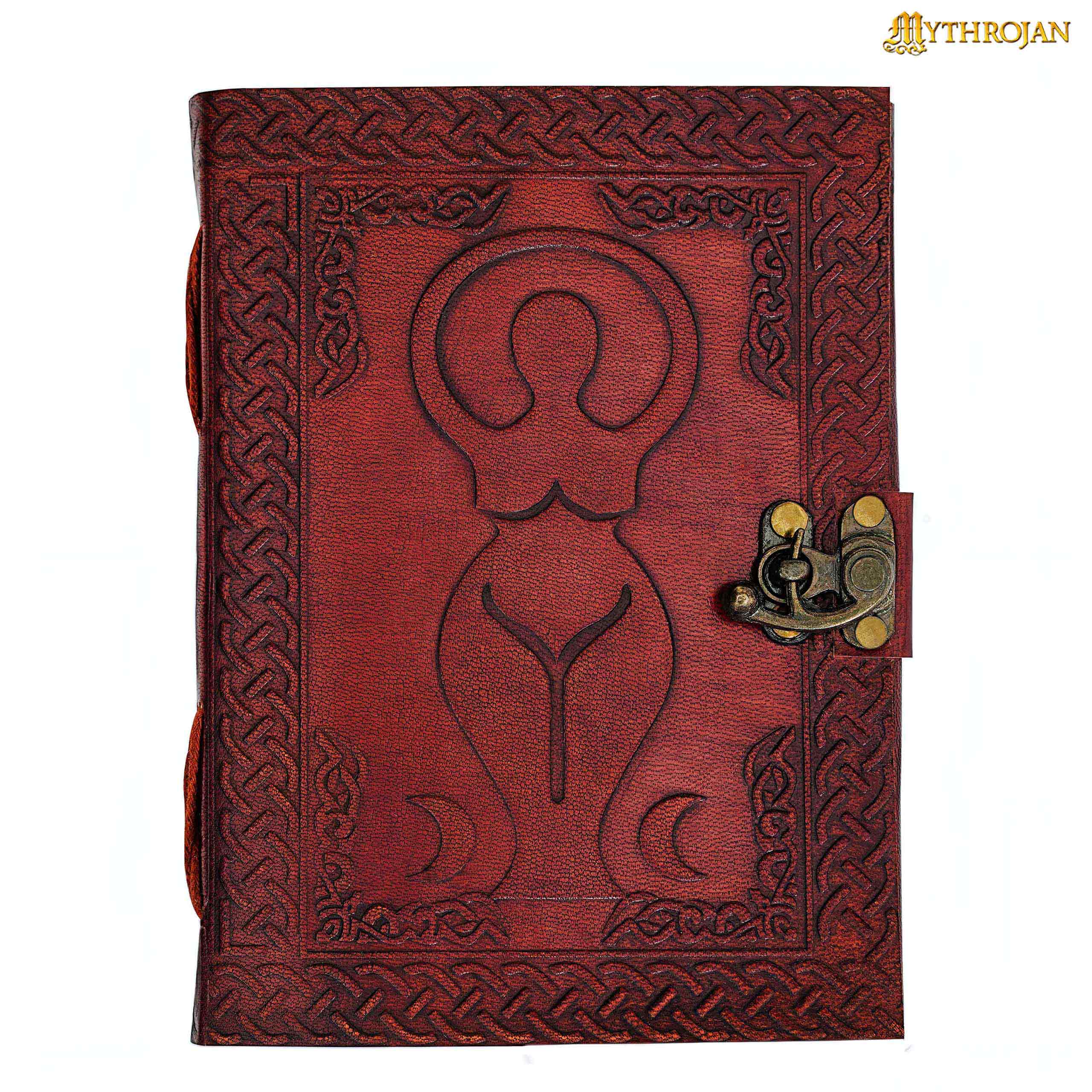 Imagen única de: Mythrojan Diosa Medieval Diario de Cuero con Cerradura 5 X 7 Pulgadas Hecho a Mano Vintage Diario Notebook