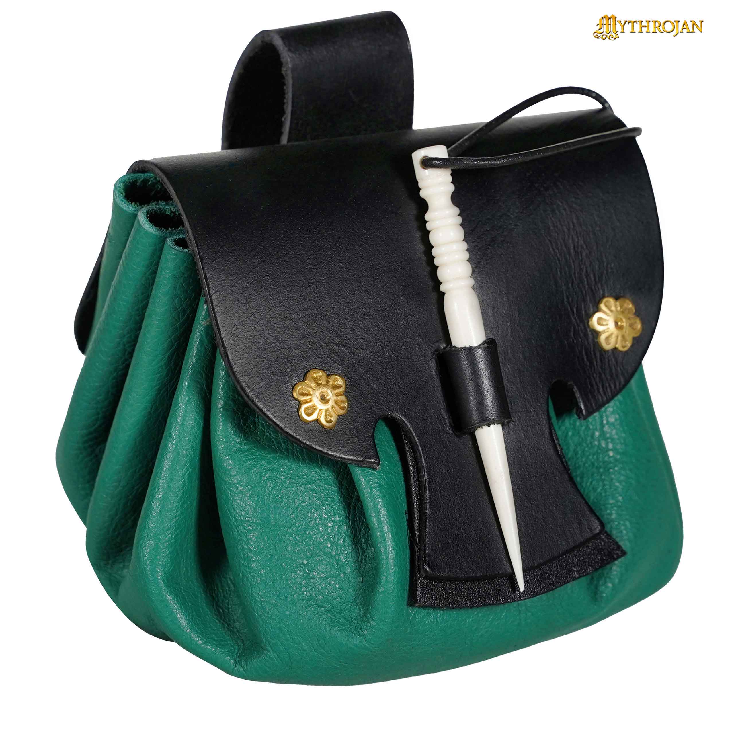 Bolsa de cinturón medieval pequeña en cuero - Mythrojan - imagen 9