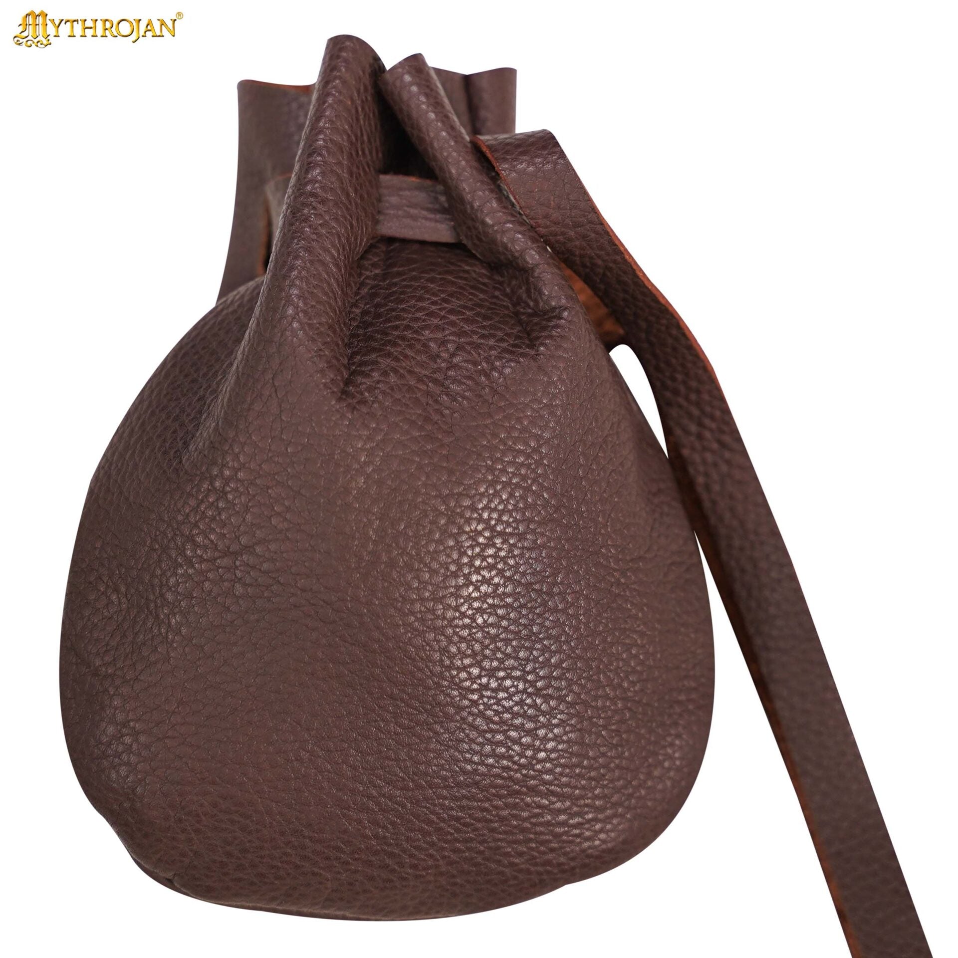 Bolsa medieval de cuero con cordón para LARP y recreación - imagen 12