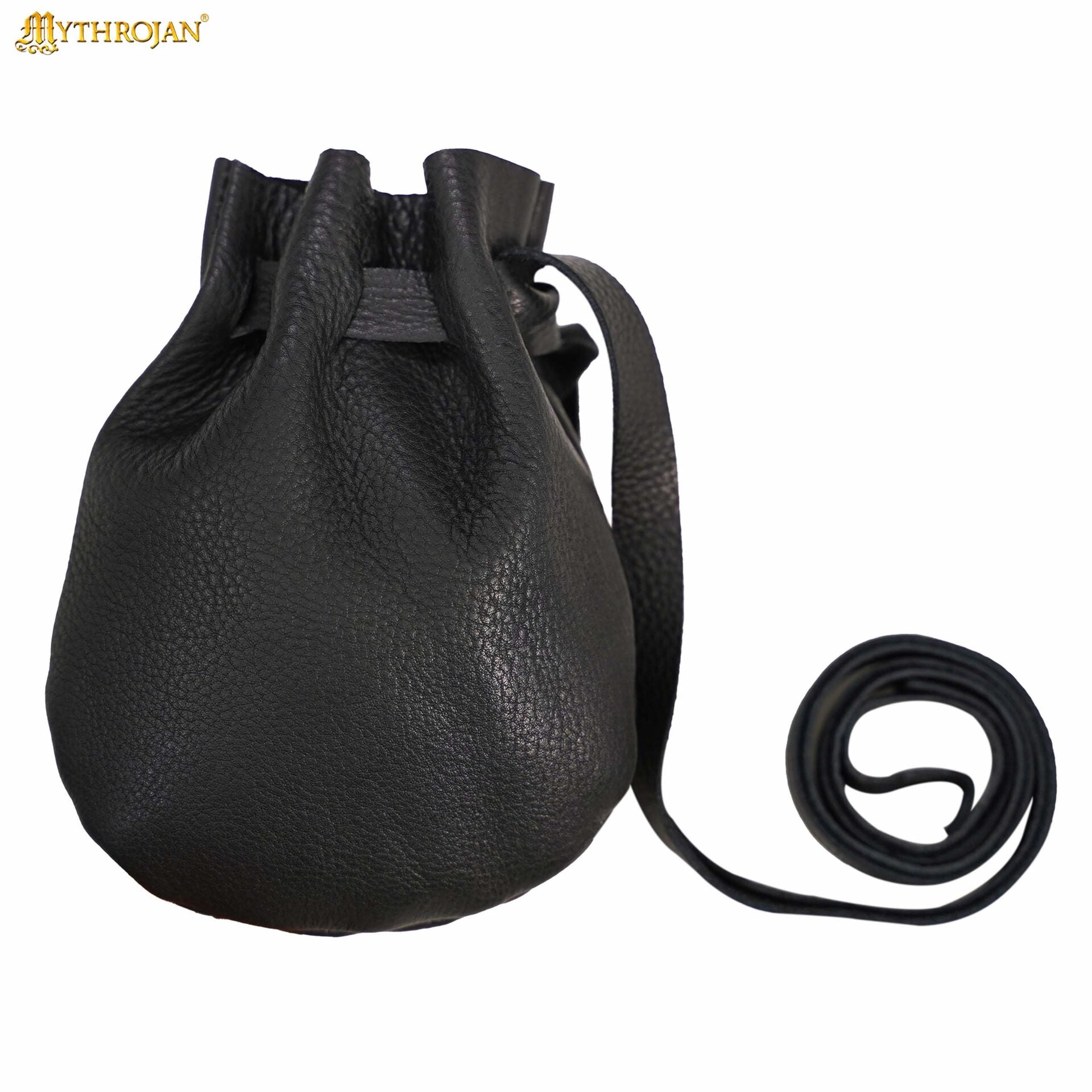 Bolsa medieval de cuero con cordón para LARP y recreación - imagen 7