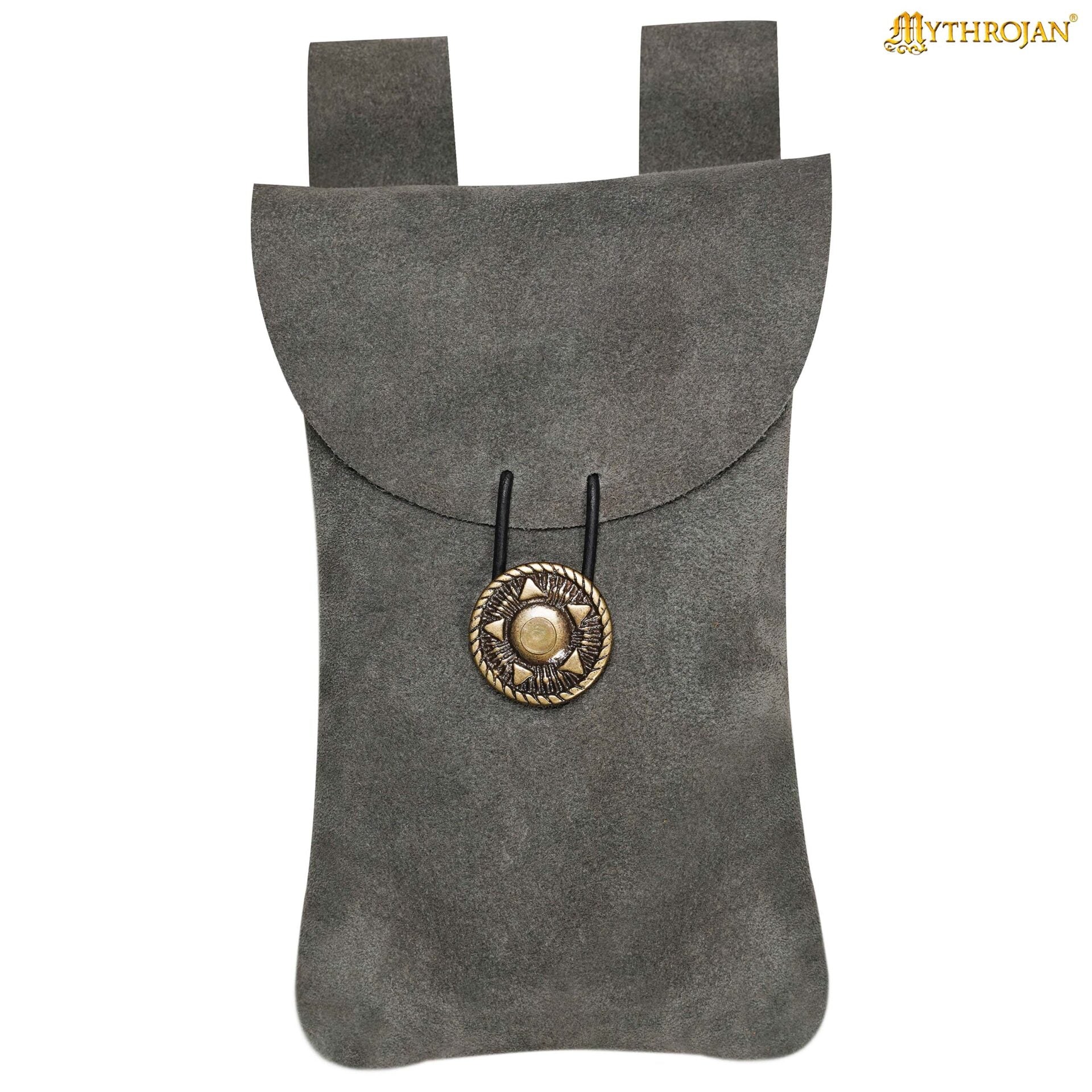 Bolsa de cinturón de gamuza Mythrojan con botón de latón - imagen 19