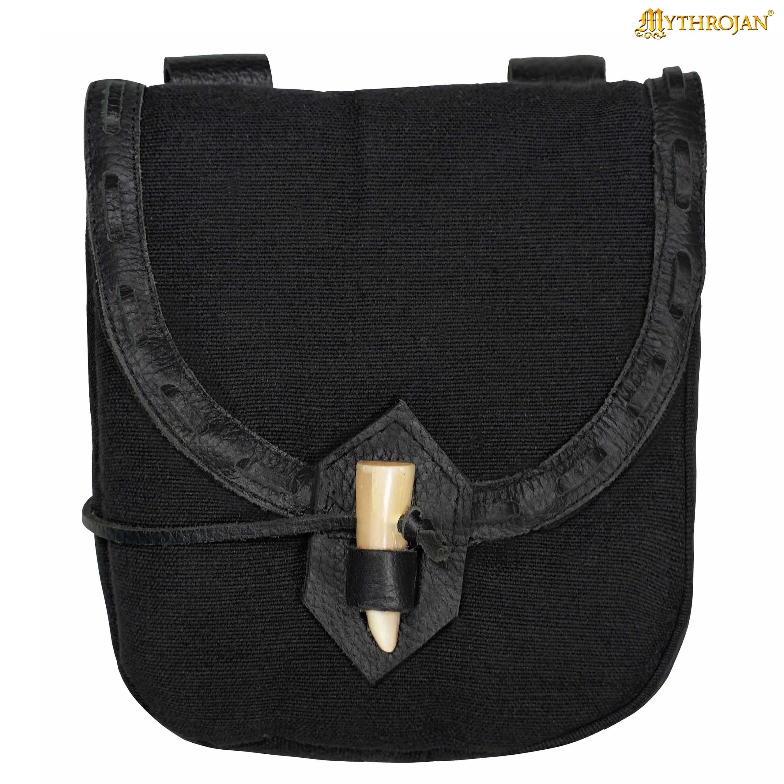 Bolsa de cinturón medieval de lona con cierre de cuerno - imagen 6