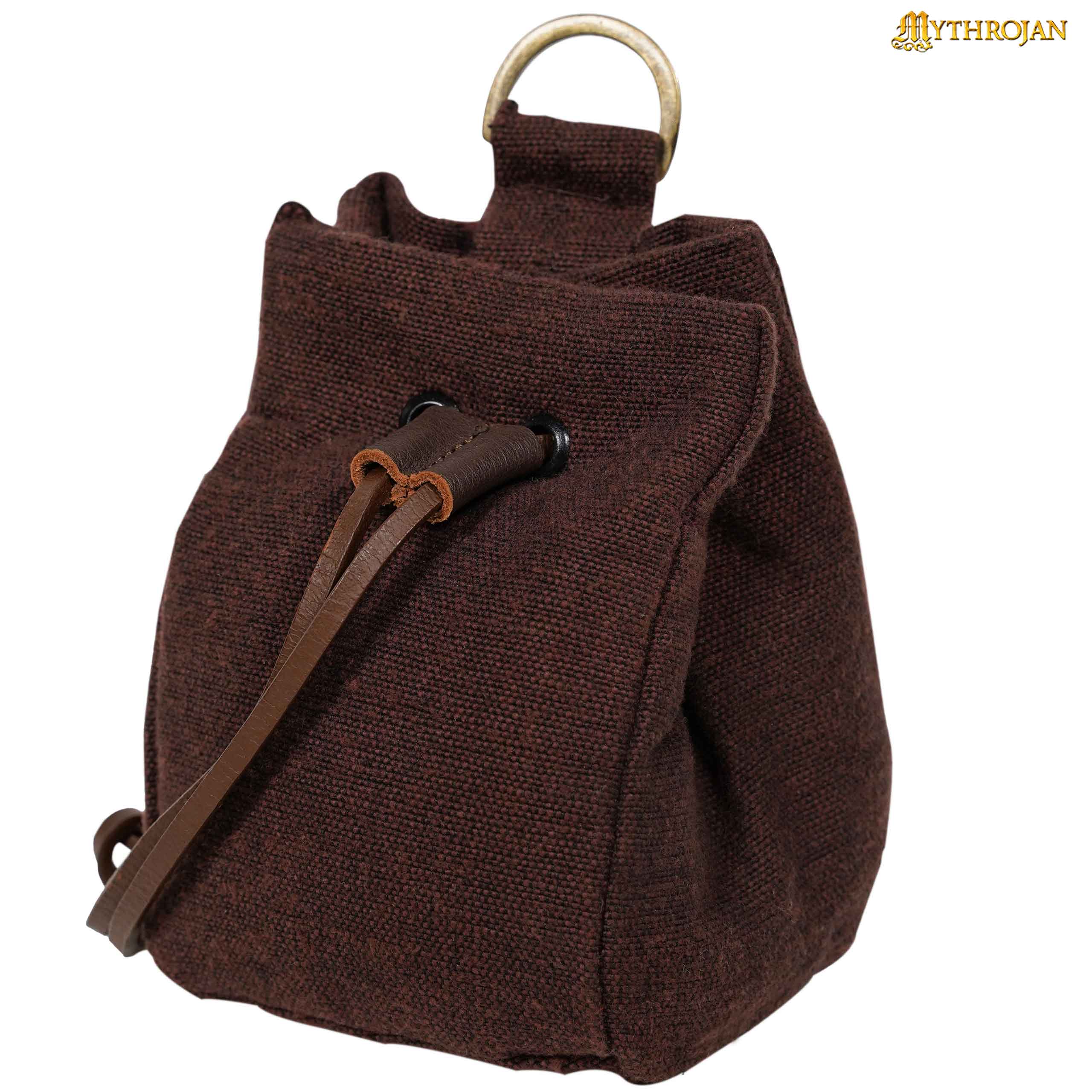 Bolsa de cinturón Mythrojan con cordón para joyas - Marrón - L