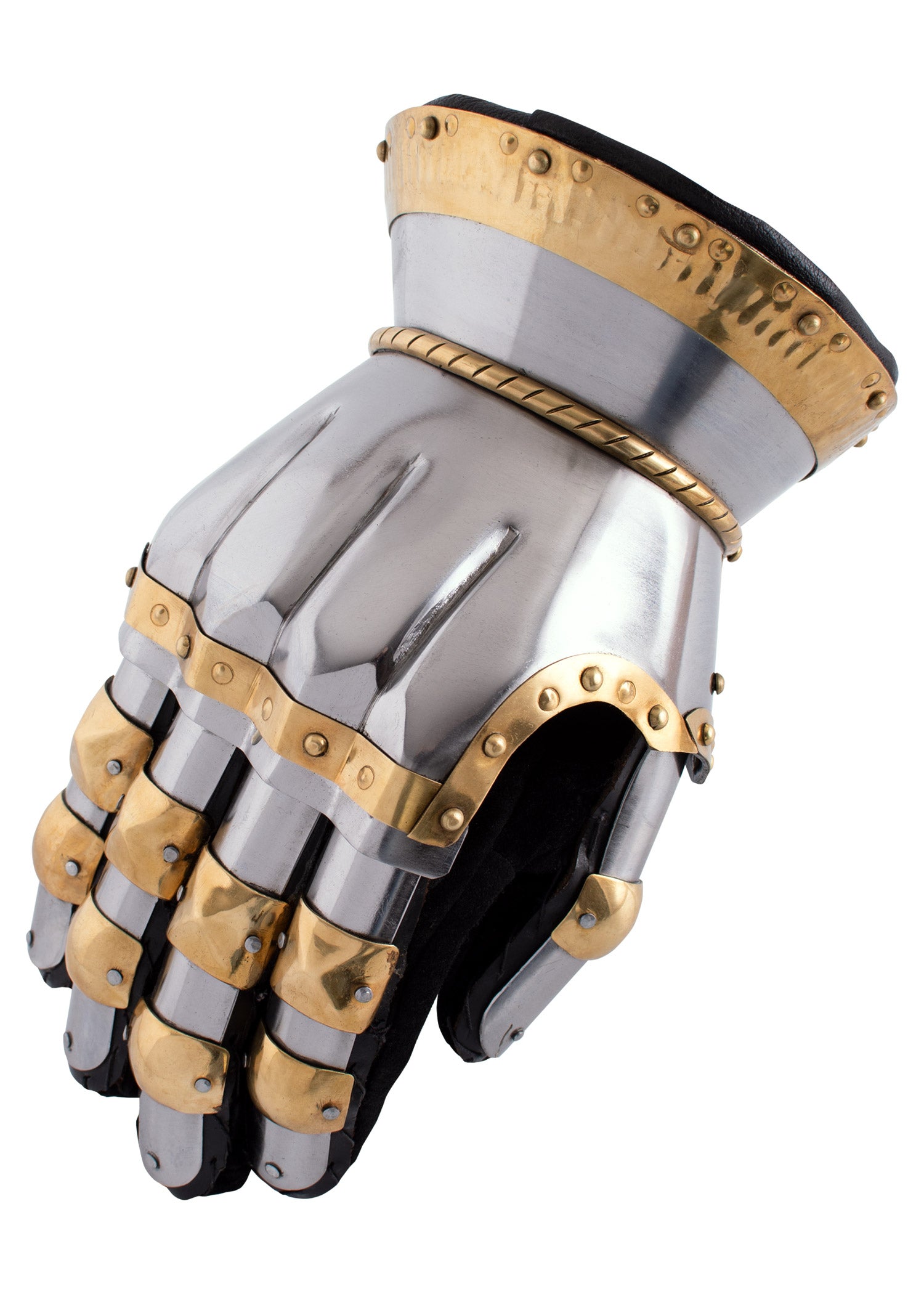 Imagen única de: Guantes Medievales De Reloj De Arena Churburg, 1,2 Mm De Acero Y Latón