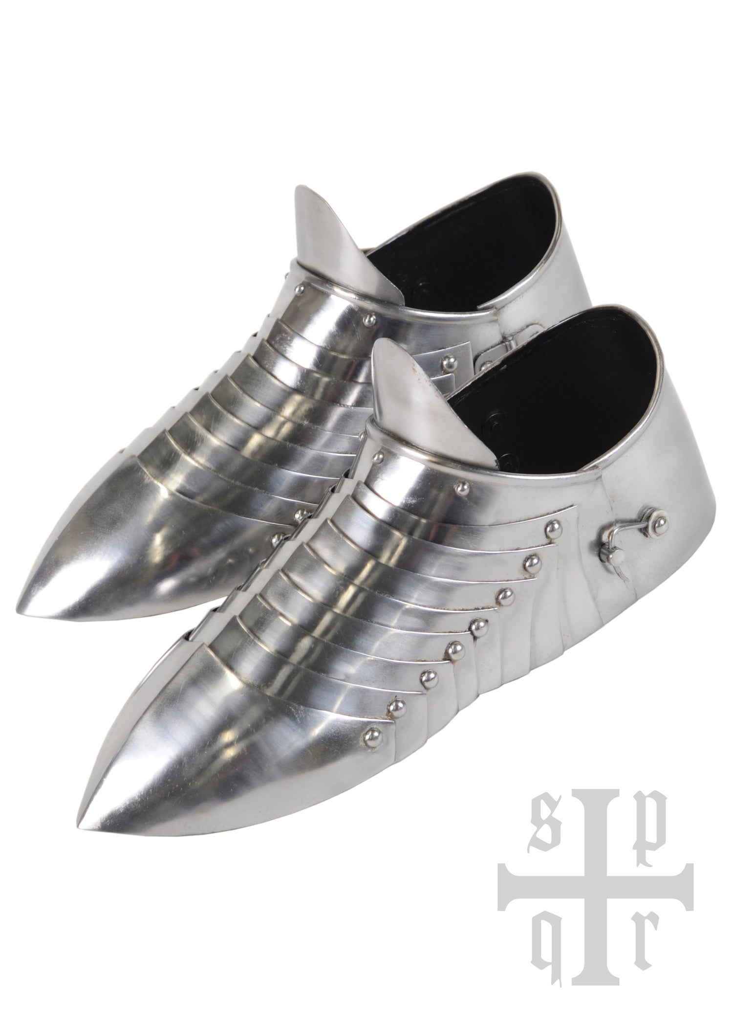 Imagen única de: Escarpes Medievales, Zapatos Blindados, Siglo Xiv, Acero De 1,5 Mm, Par