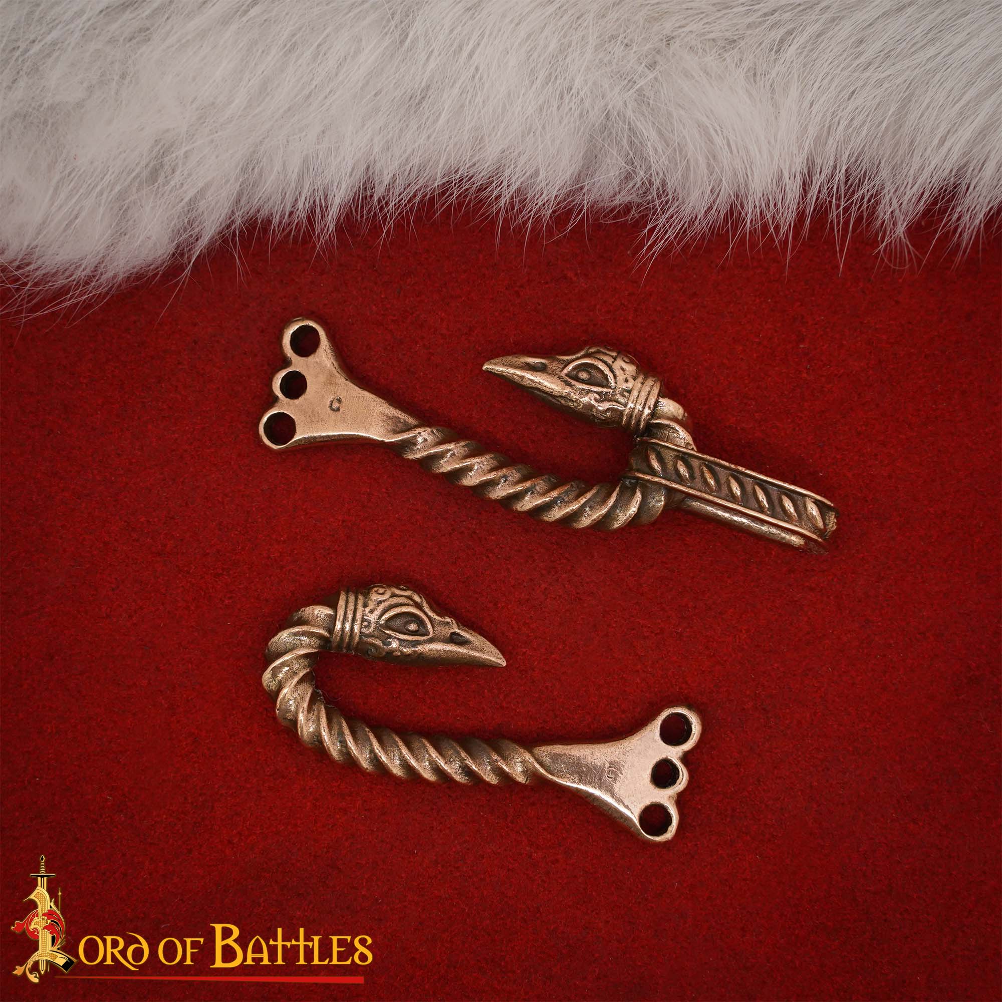 Broche vikingo de bronce para capa con cabezas de animal - cera perdida - imagen 72
