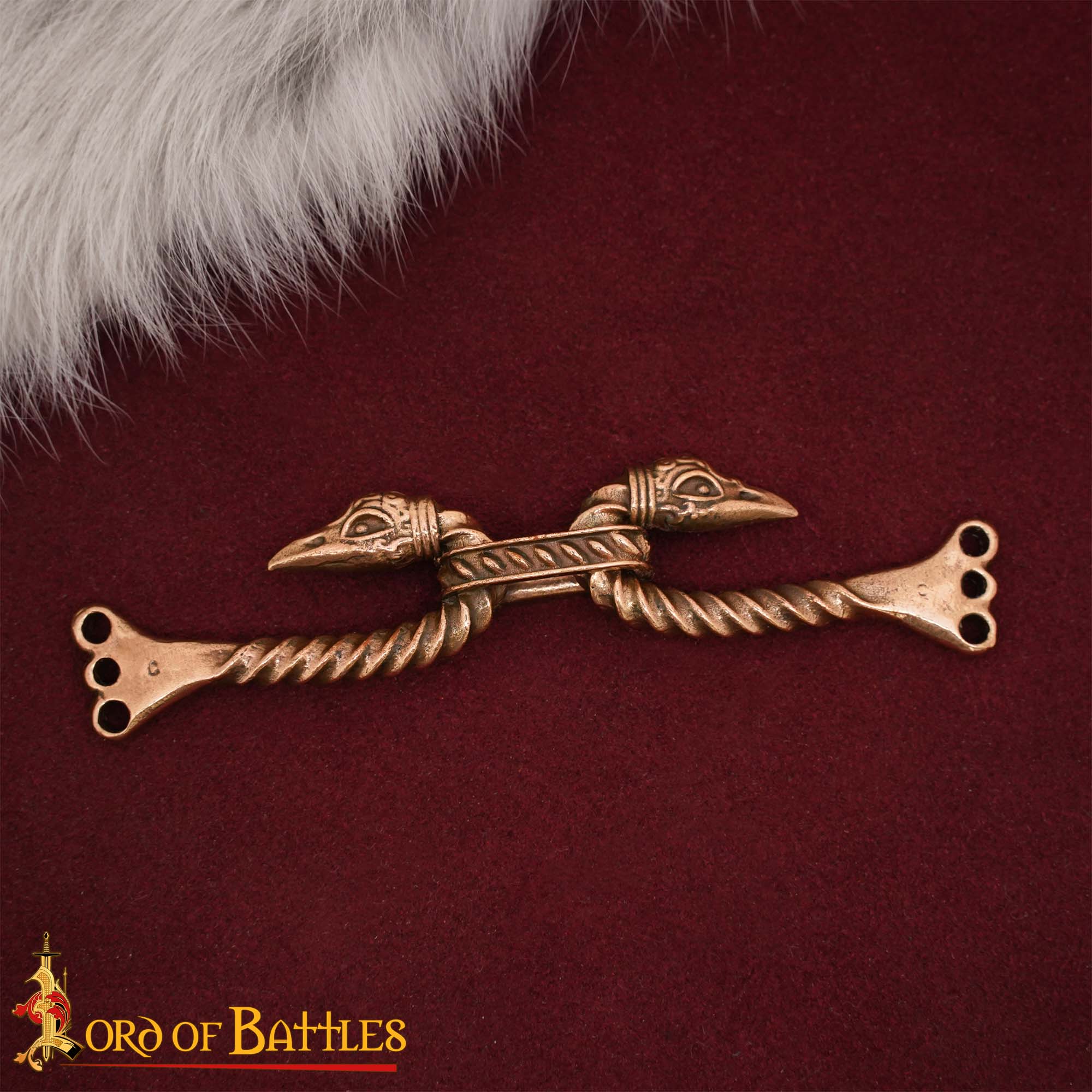 Broche vikingo de bronce para capa con cabezas de animal - cera perdida - imagen 73