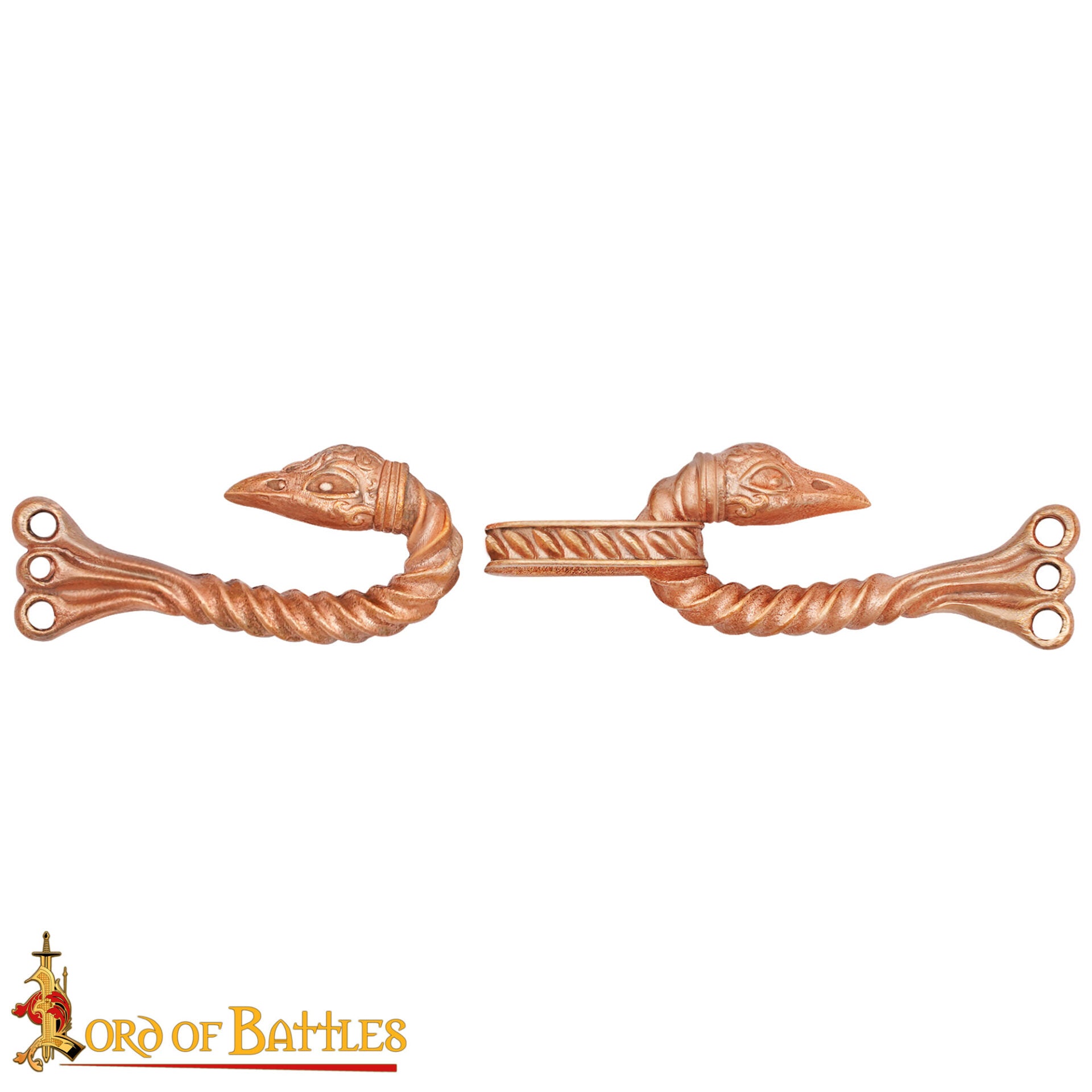 Broche vikingo de bronce para capa con cabezas de animal - cera perdida - imagen 63