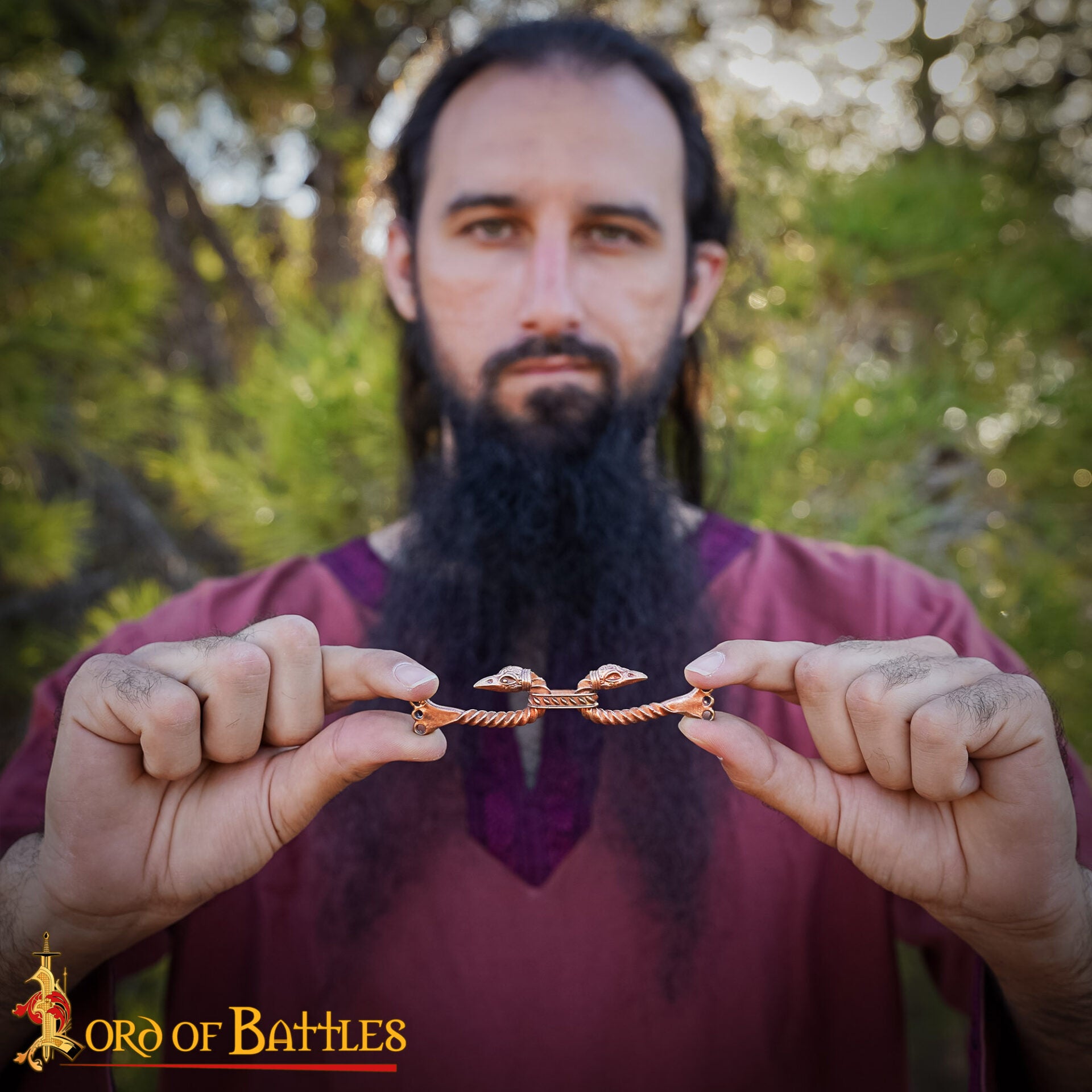 Broche vikingo de bronce para capa con cabezas de animal - cera perdida - imagen 65