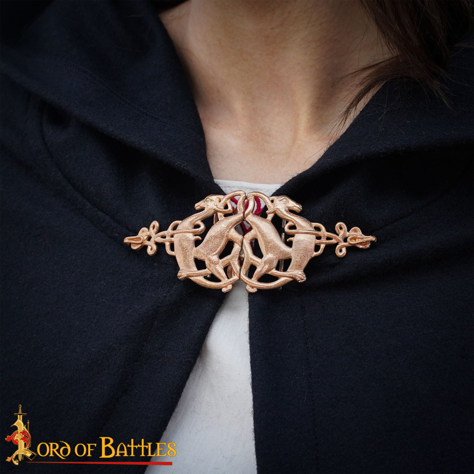 Broche de manto celta con ciervos en bronce – fundición a la cera perdida - imagen 7