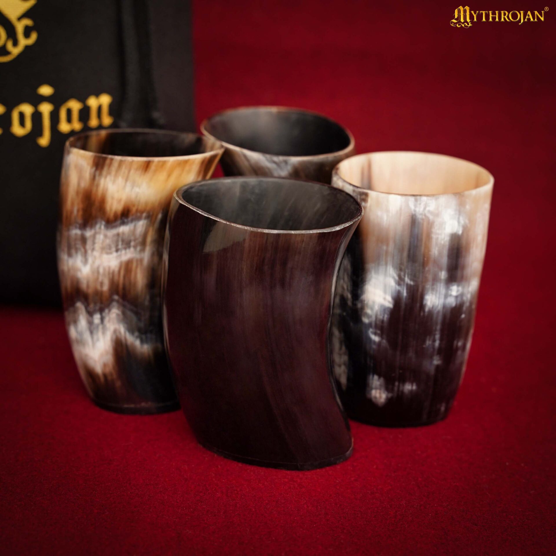 Juego de copas vikingas de cuerno de buey — 250 ml y 150 ml - imagen 6