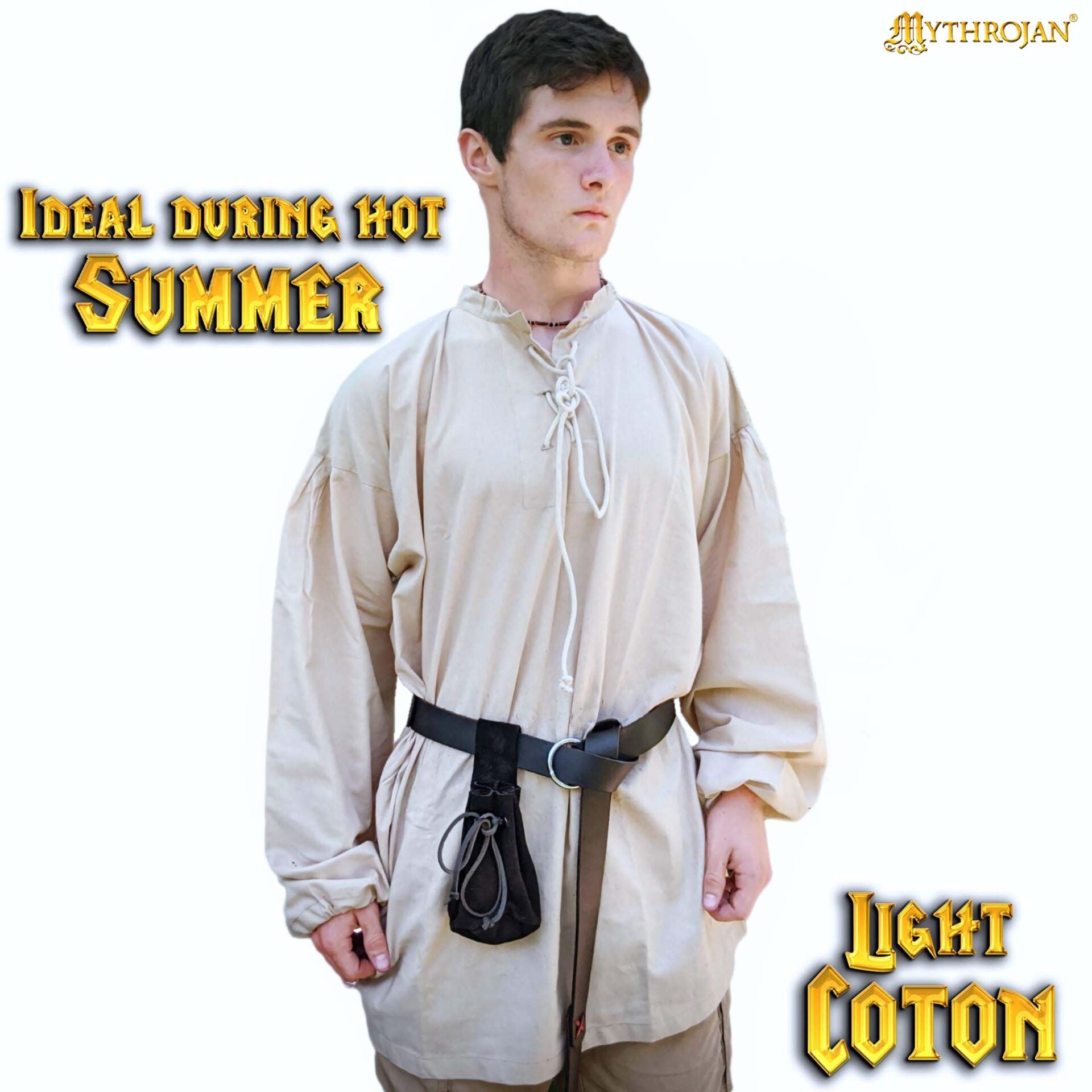 Camisa medieval de algodón con cordones - Aventurero - imagen 11