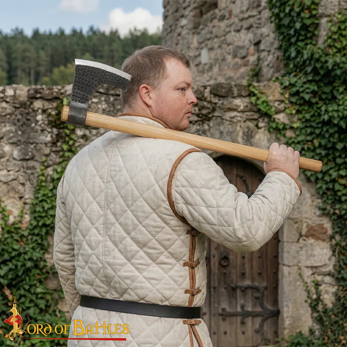 Hacha vikinga forjada a mano con funda de cuero genuino - imagen 9