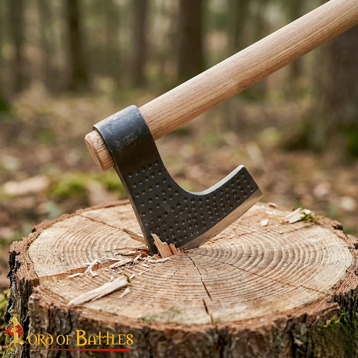Hacha vikinga forjada a mano con funda de cuero genuino - imagen 4