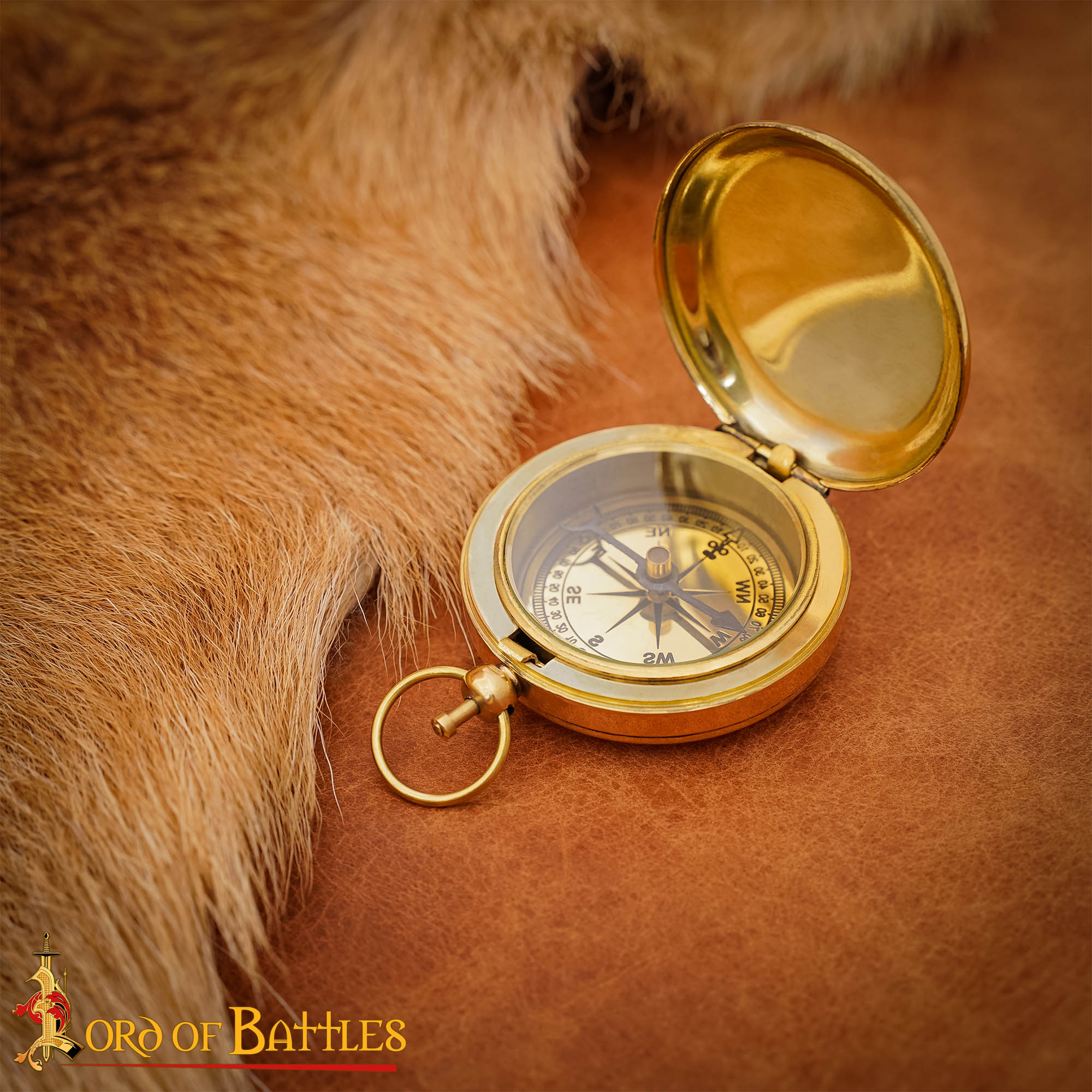 Brújula de Bolsillo de Latón para Aventureros - Instrumento de Navegación de Época - Imagen 15