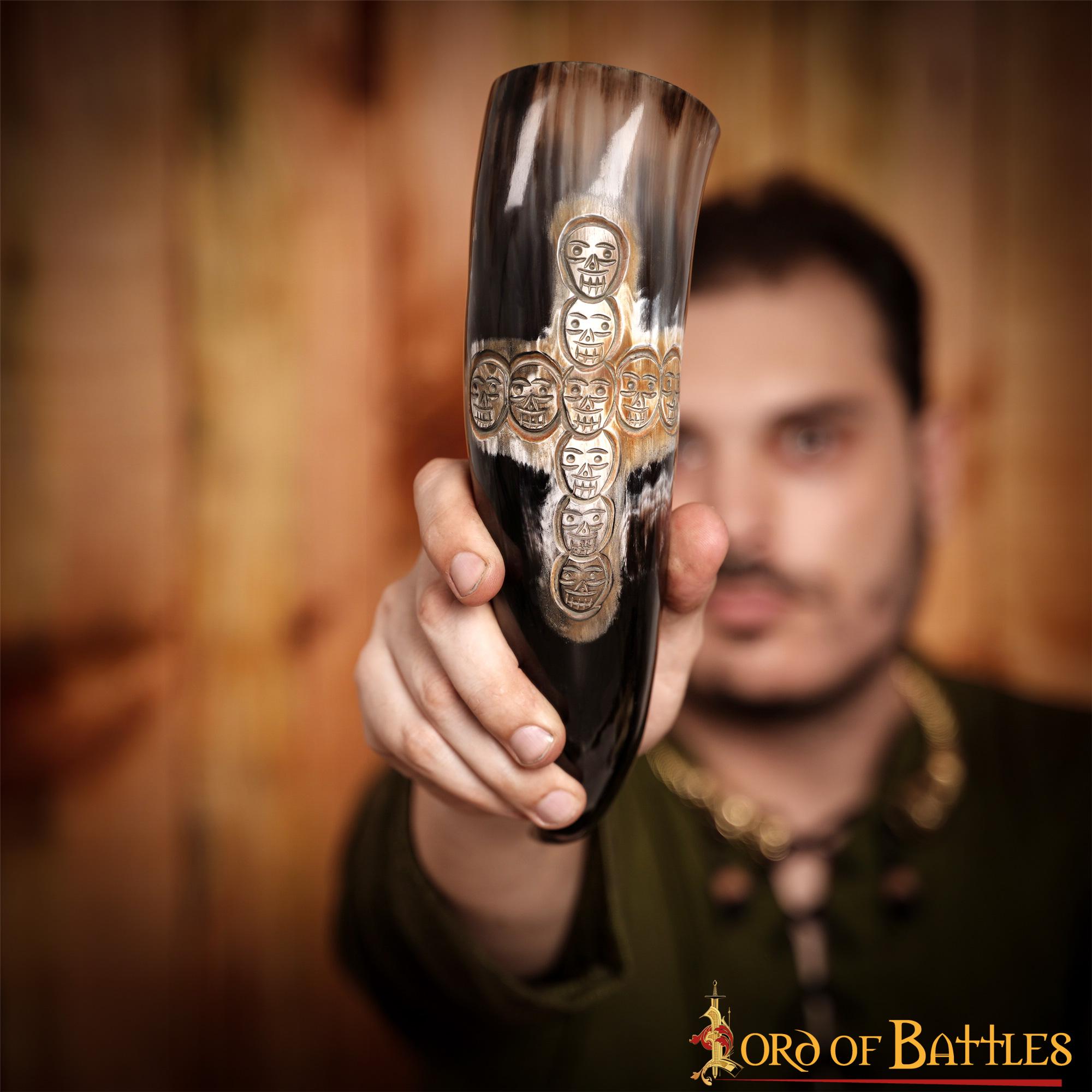 Imagen única de: Viking Drinking Horn 500 - 600 Ml Cuerno de Buey Auténtico Hecho a Mano