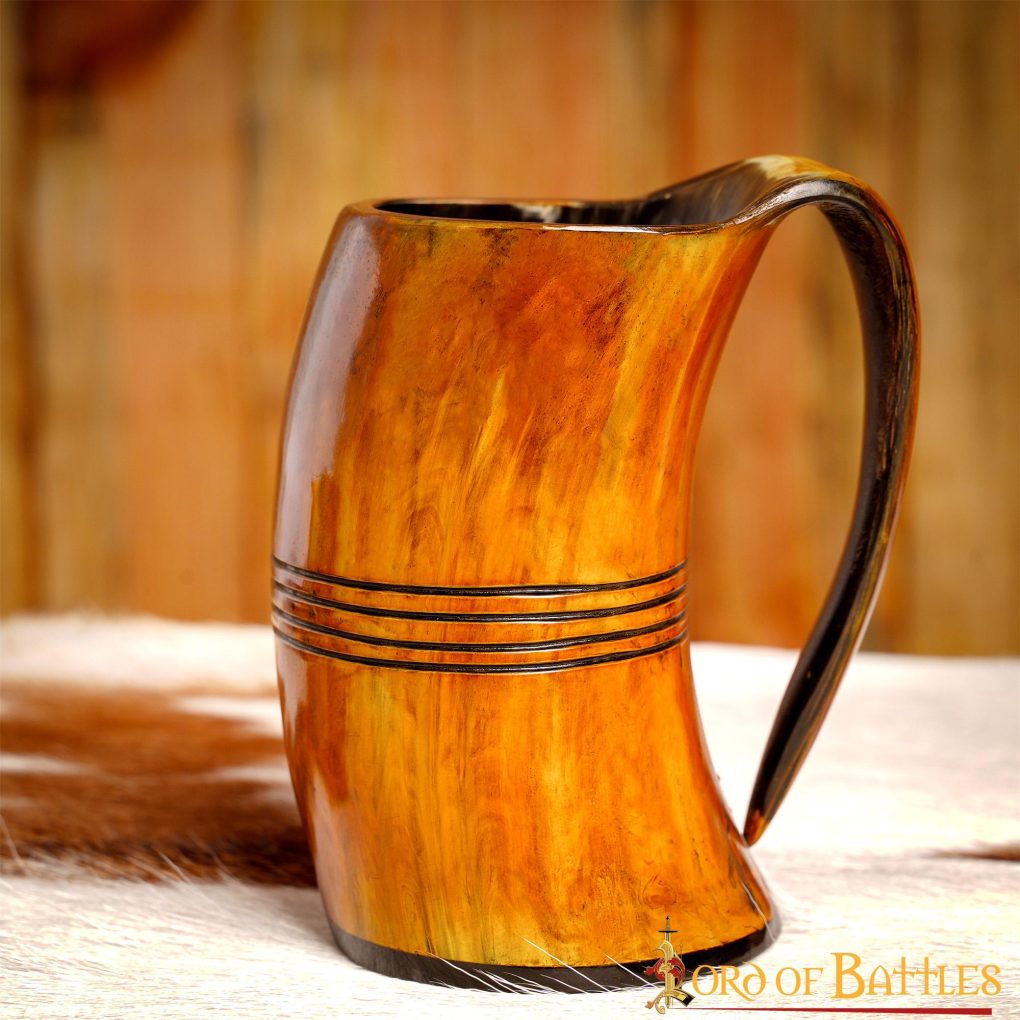 Jarra vikinga de cuerno de buey 500 ml - hecha a mano - imagen 15