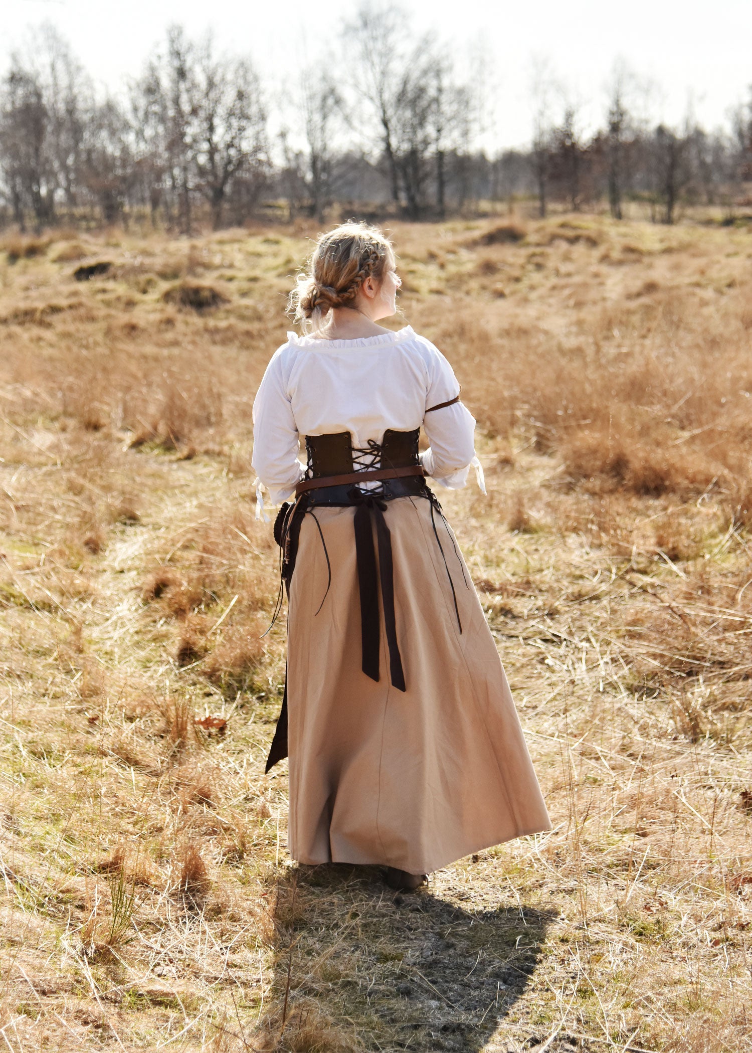 Imagen única de: Falda Medieval Con Vuelo, Marrón Claro
