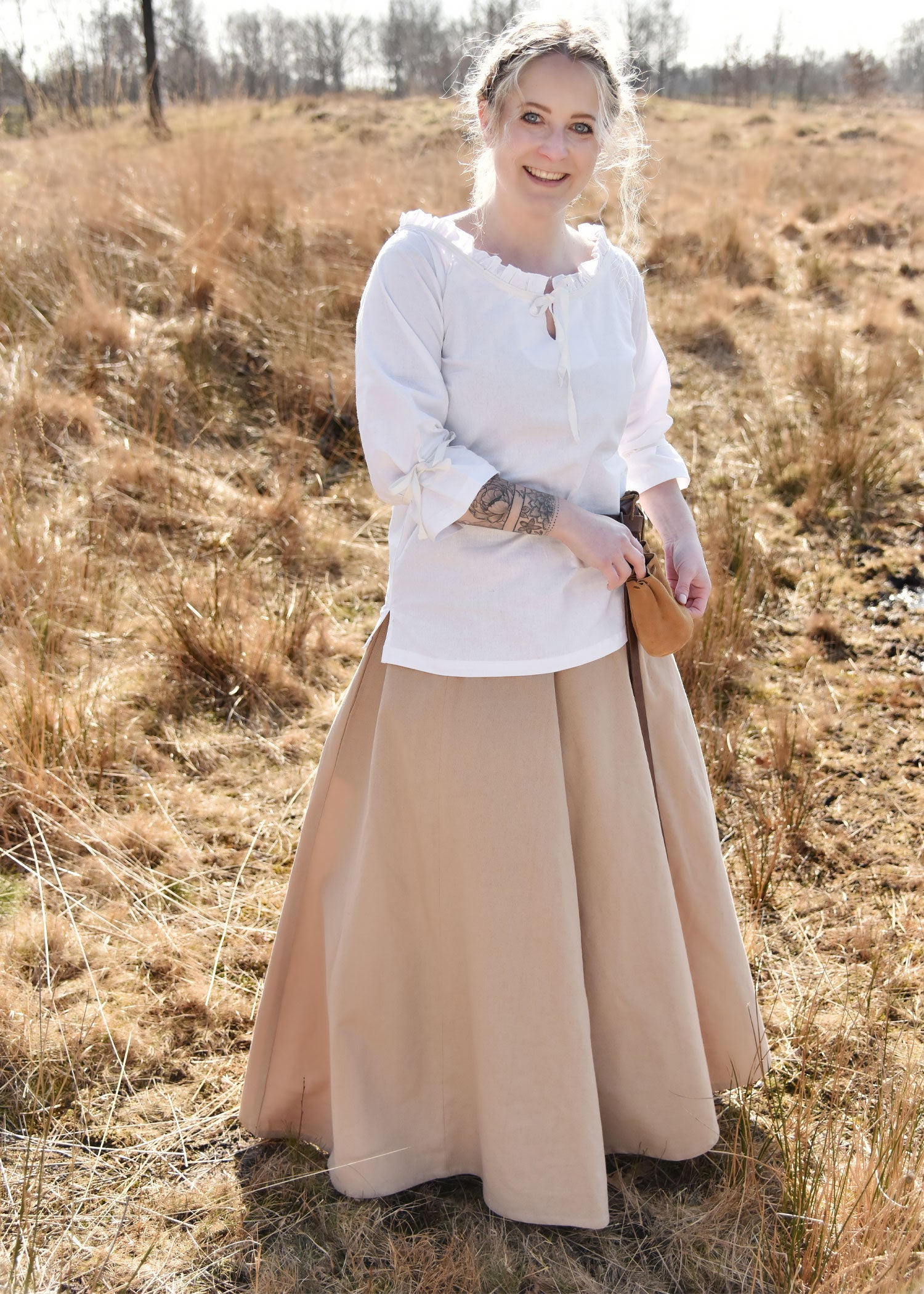 Imagen única de: Falda Medieval Con Vuelo, Marrón Claro