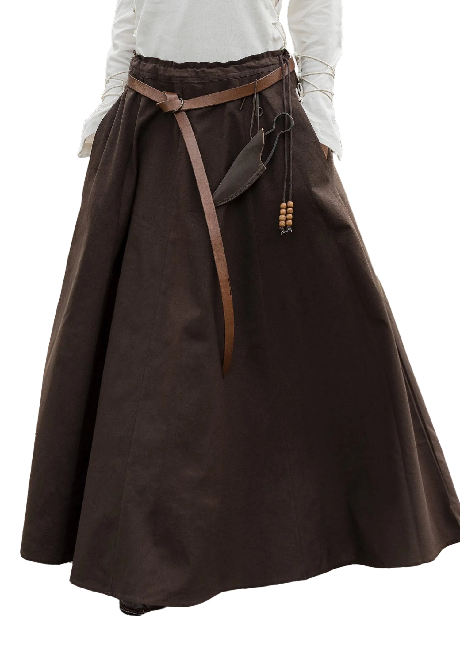 Imagen única de: Falda Medieval Con Vuelo, Marrón Oscuro