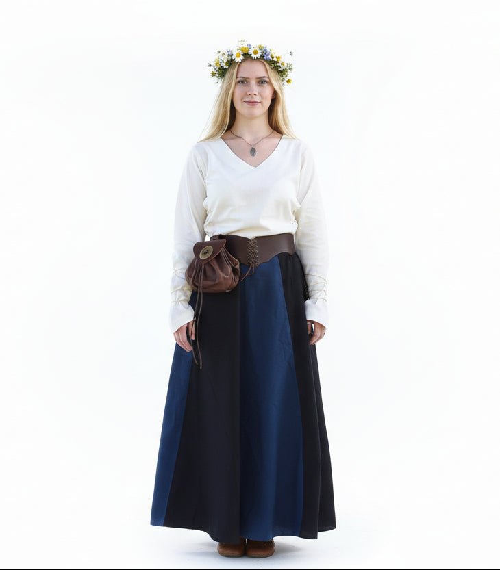 Imagen única de: Falda Medieval Con Vuelo, Negro/azul