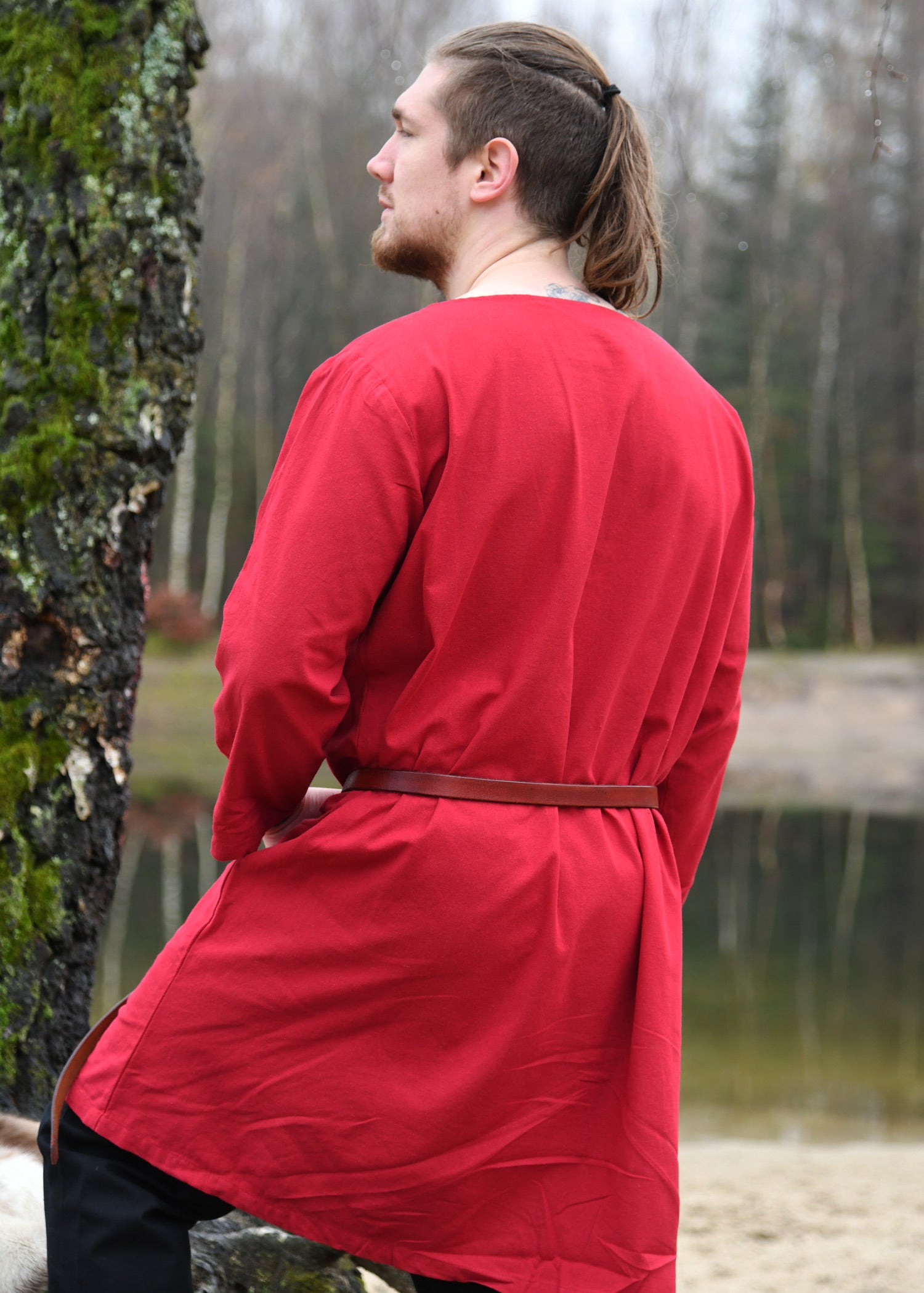 Imagen única de: Túnica De Manga Larga De Algodón, Roja