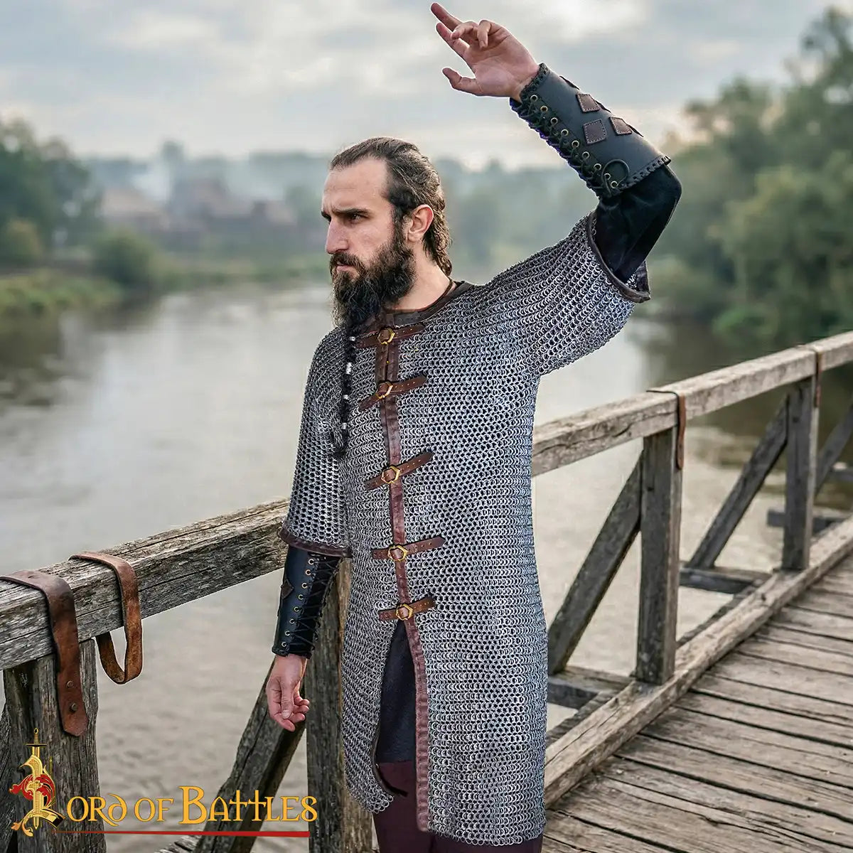 Cota de malla estilo siglo XIII — mangas medias, anillas 9 mm - imagen 2