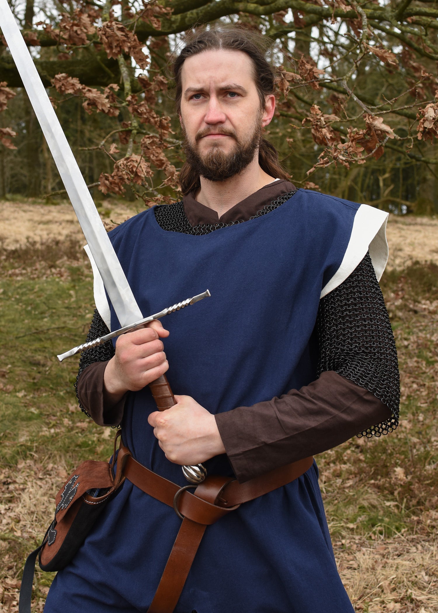 Imagen única de: Túnica Medieval Eckhart, Azul/natural