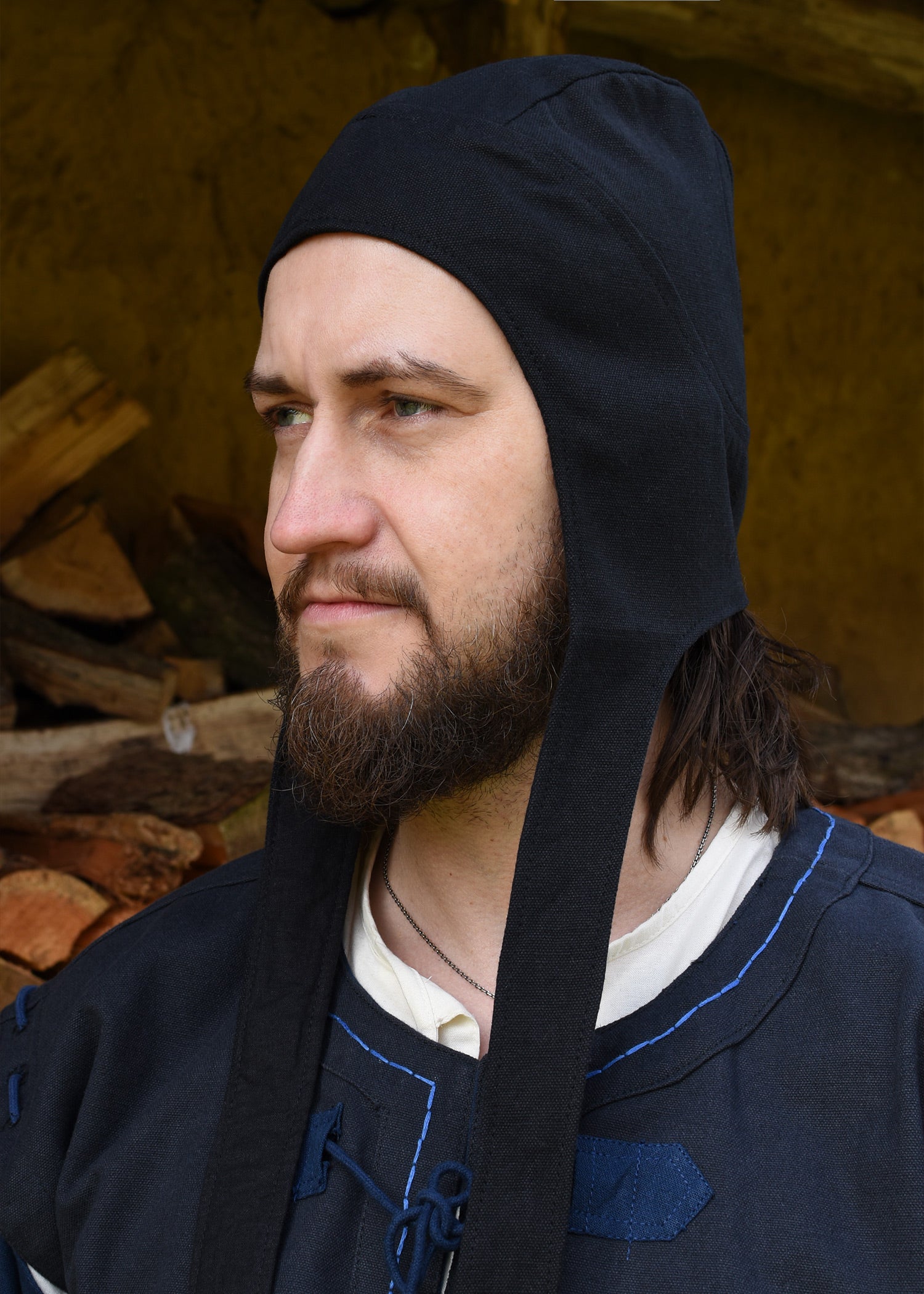 Imagen única de: Capucha Medieval Forrada, Unisex, Lona, Varios Colores