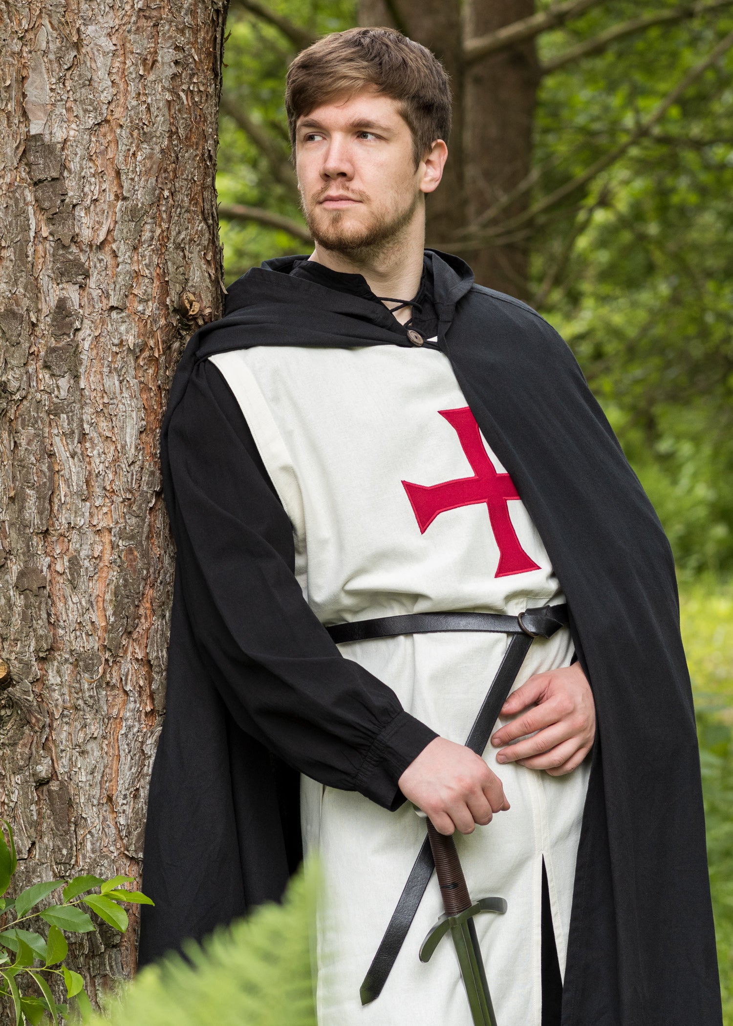 Imagen única de: Tabardo Medieval, Templario, Natural/rojo